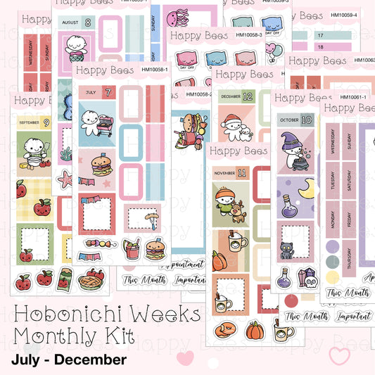 July to December - Hobonichi Weeks Monthly Planner Sticker Kit HM10058-63