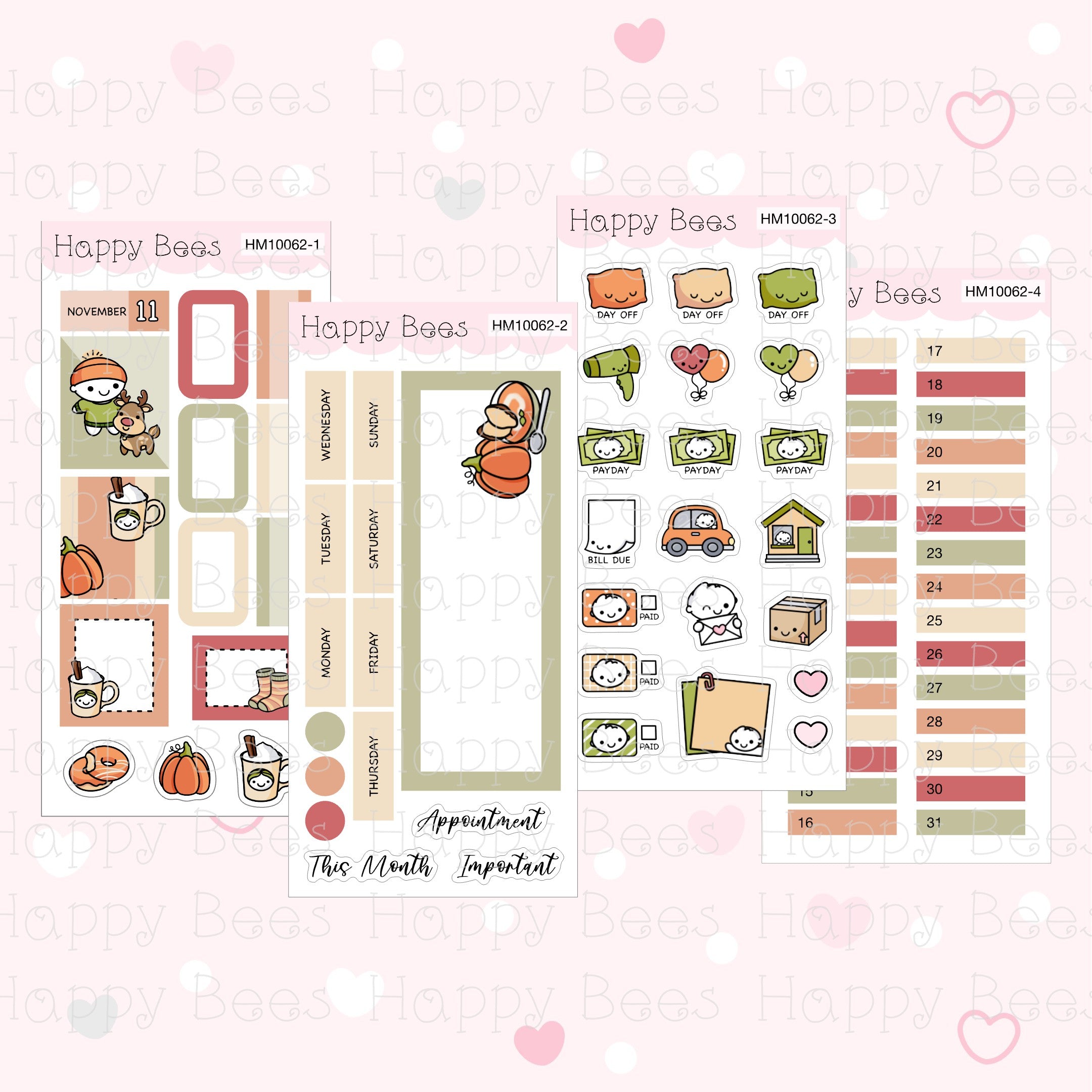 July to December - Hobonichi Weeks Monthly Planner Sticker Kit HM10058-63