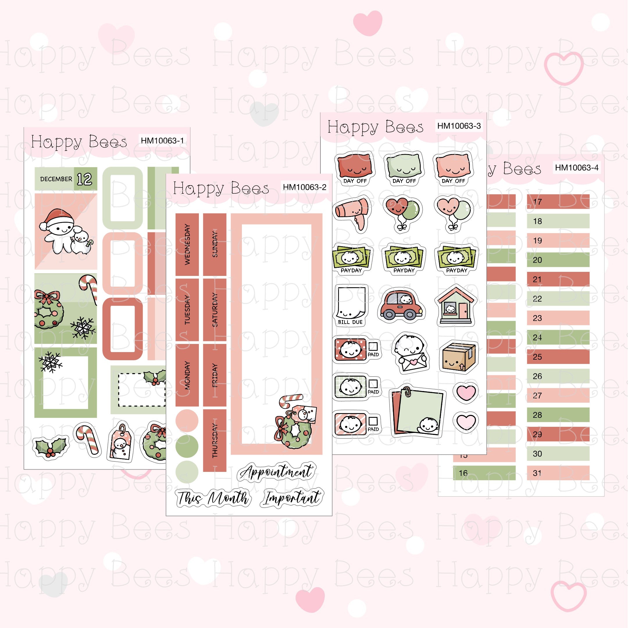 July to December - Hobonichi Weeks Monthly Planner Sticker Kit HM10058-63