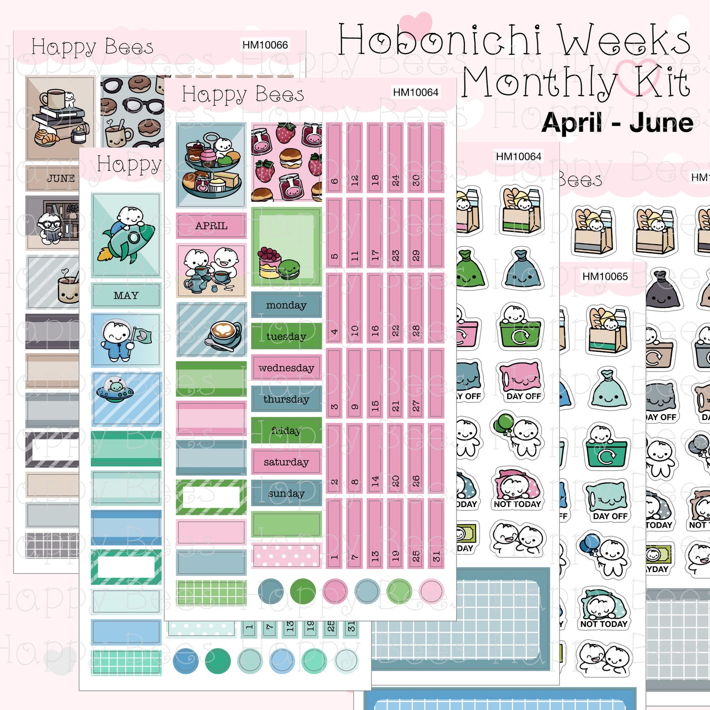 April to June - Hobonichi Weeks Monthly Planner Sticker Kit Vol. 2 HM10064-66