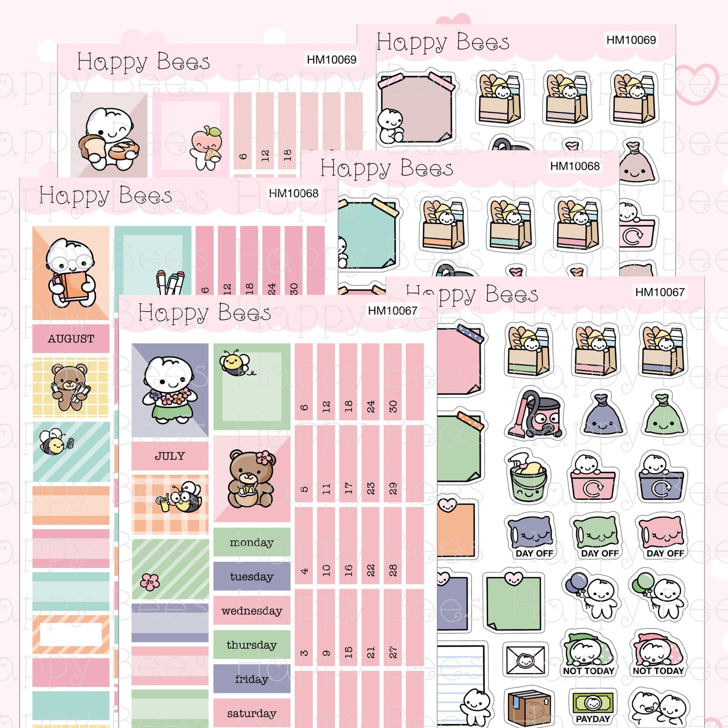 July to December - Hobonichi Weeks Monthly Planner Sticker Kit Vol. 2 HM10067-72