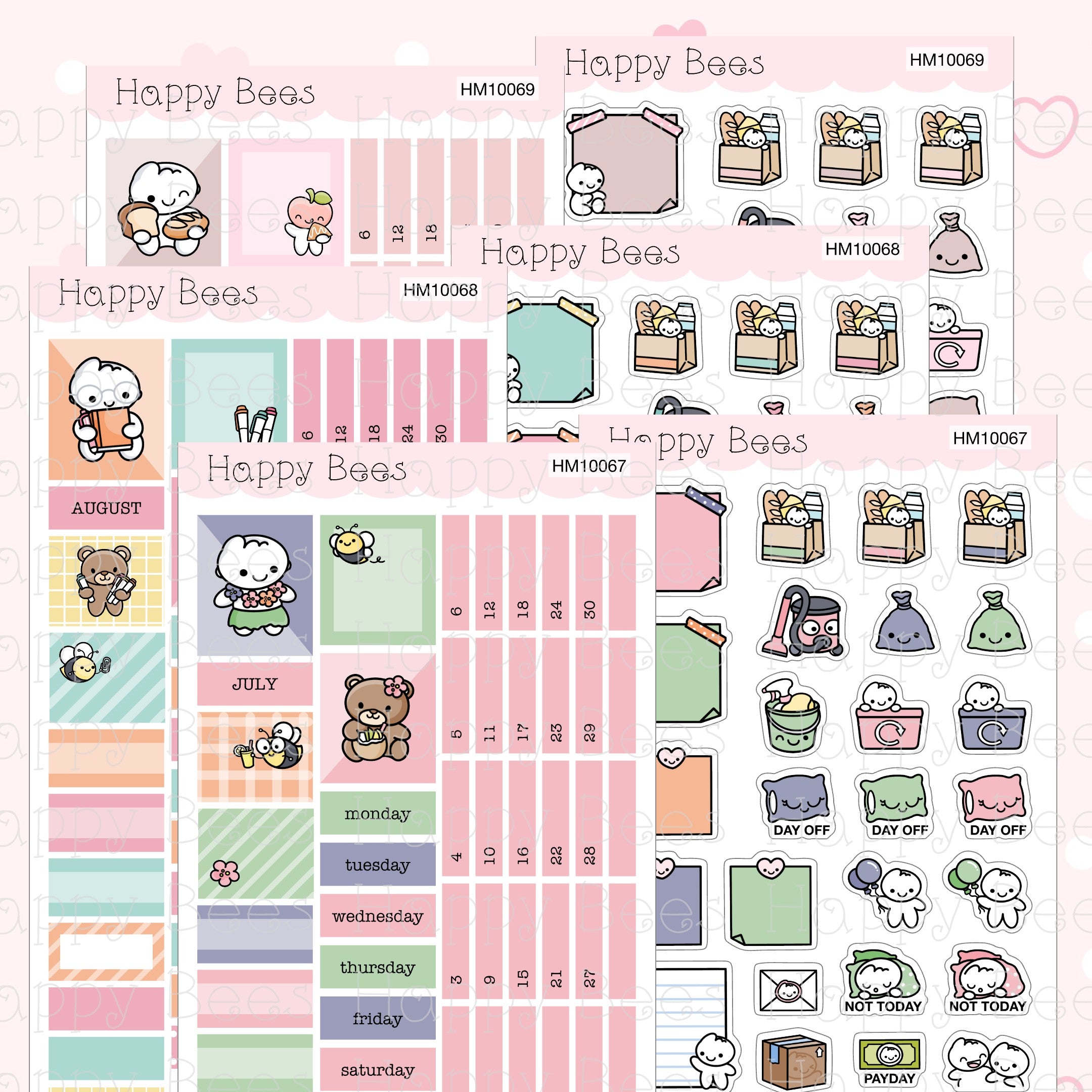 July to December - Hobonichi Weeks Monthly Planner Sticker Kit Vol. 2 HM10067-72