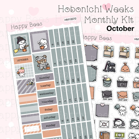 Sweet Monster / October - Hobonichi Weeks Monthly Planner Sticker Kit Vol. 2 HM10070