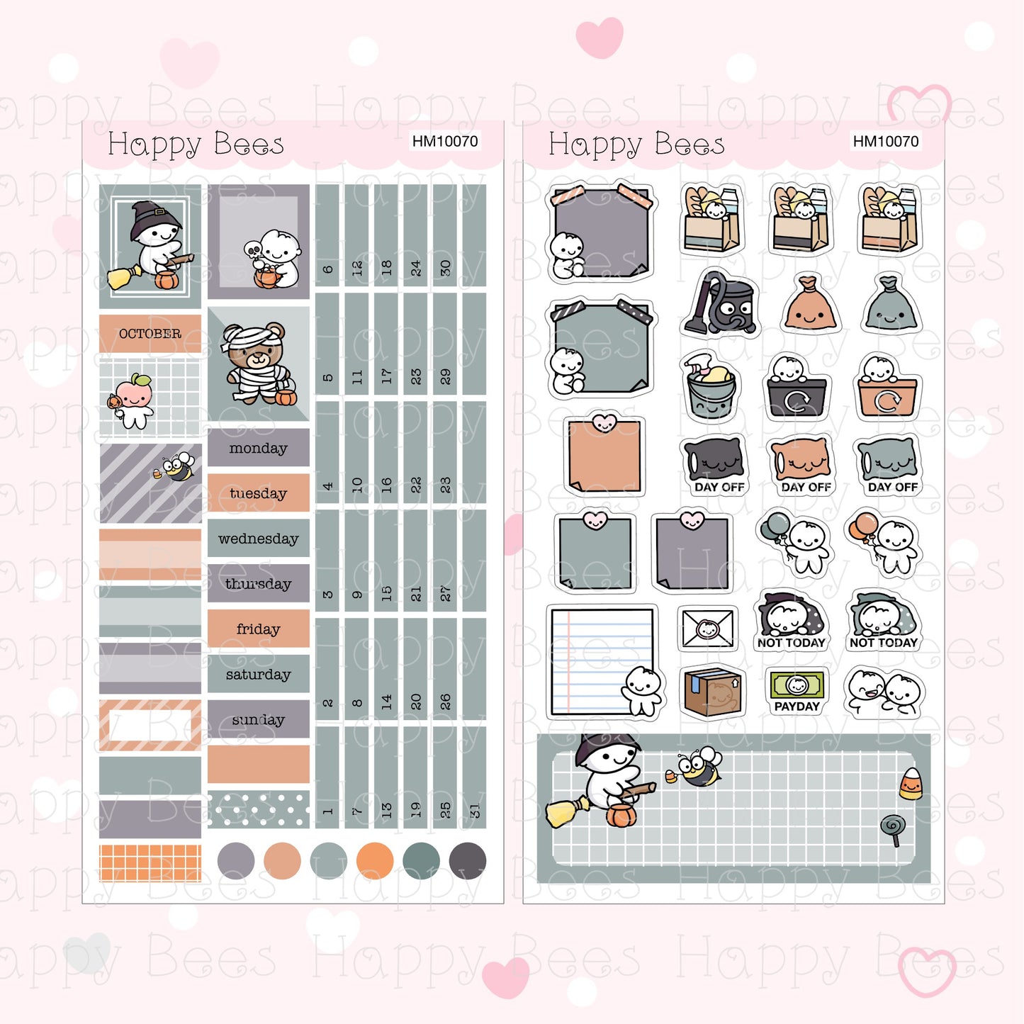 Sweet Monster / October - Hobonichi Weeks Monthly Planner Sticker Kit Vol. 2 HM10070