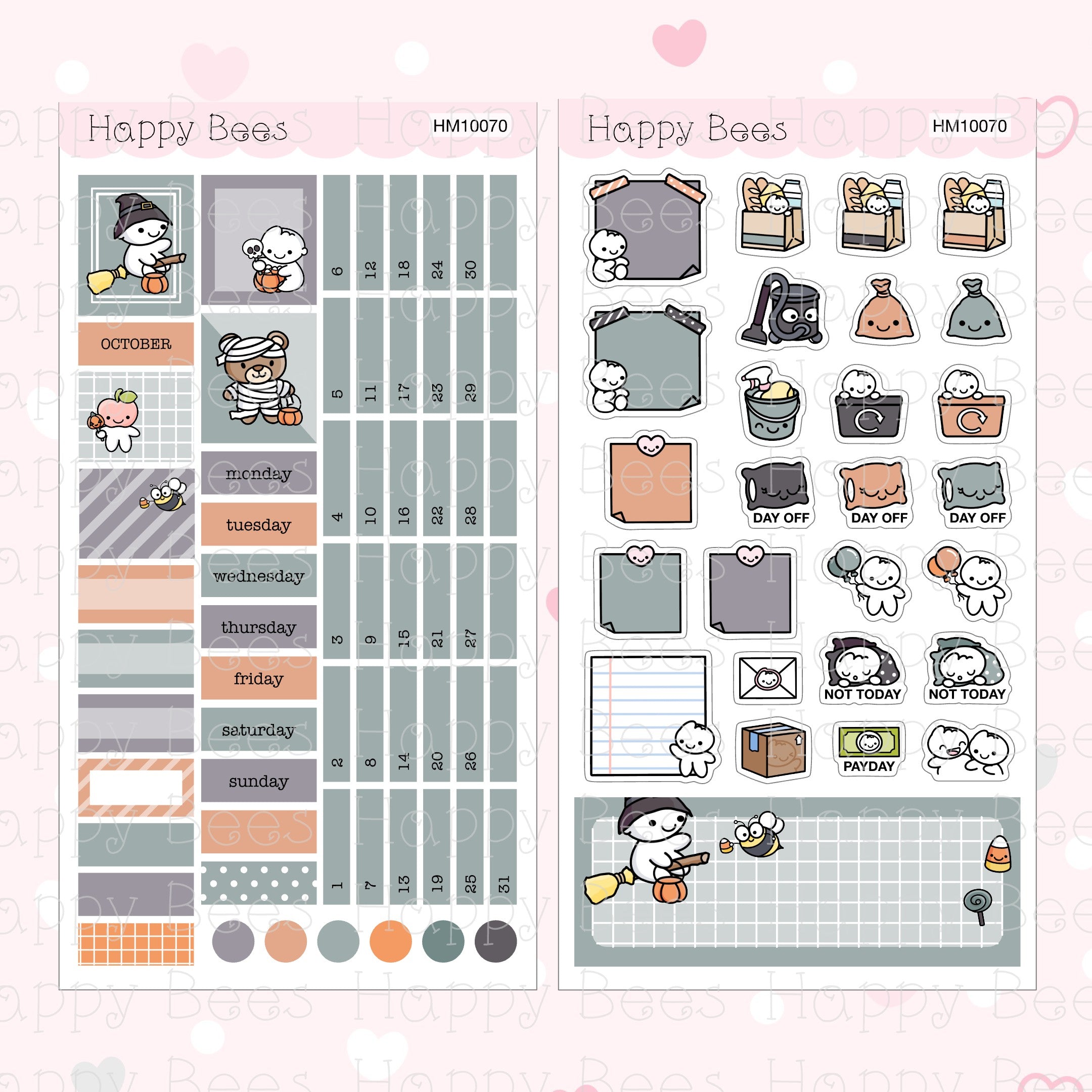 July to December - Hobonichi Weeks Monthly Planner Sticker Kit Vol. 2 HM10067-72