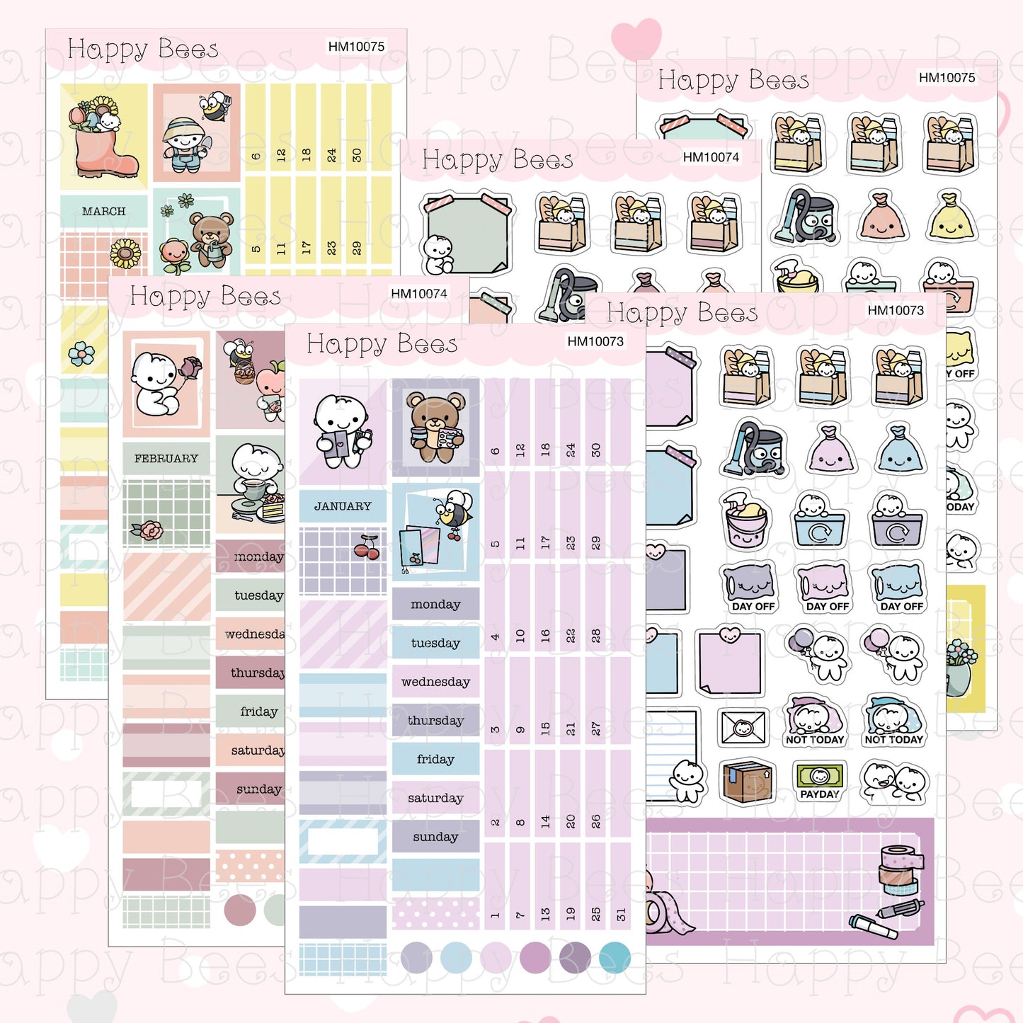 January to June - Hobonichi Weeks Monthly Planner Sticker Kit Vol. 2 HM10073-78