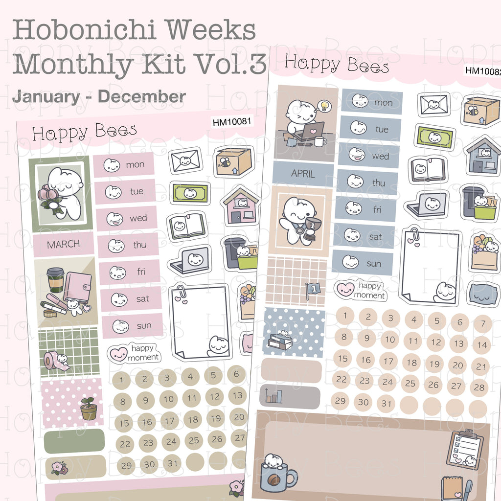 Hobonichi Weeks Monthly Planner Sticker Kit Vol. 3 HM10079-90