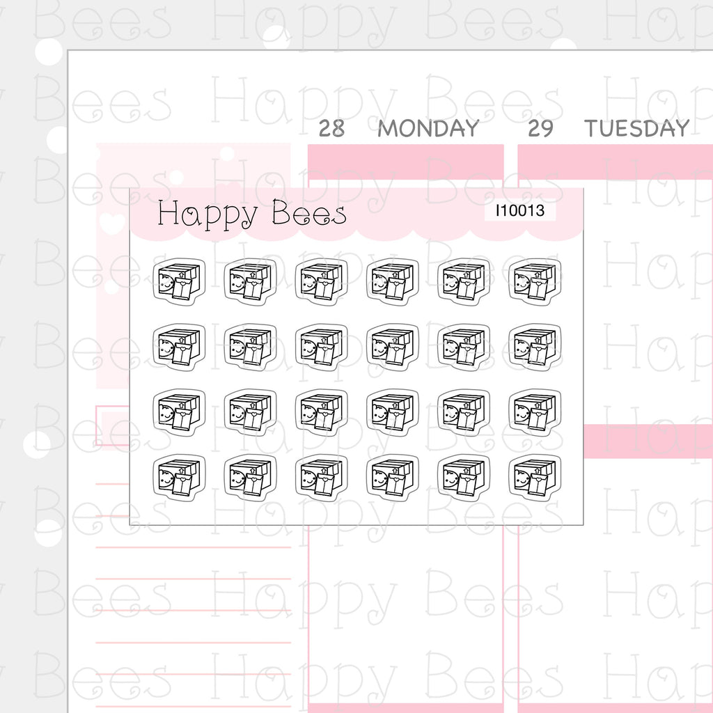 Tiny Minimal Icons / Daily Life - Cute Doodles Planner Stickers I10013