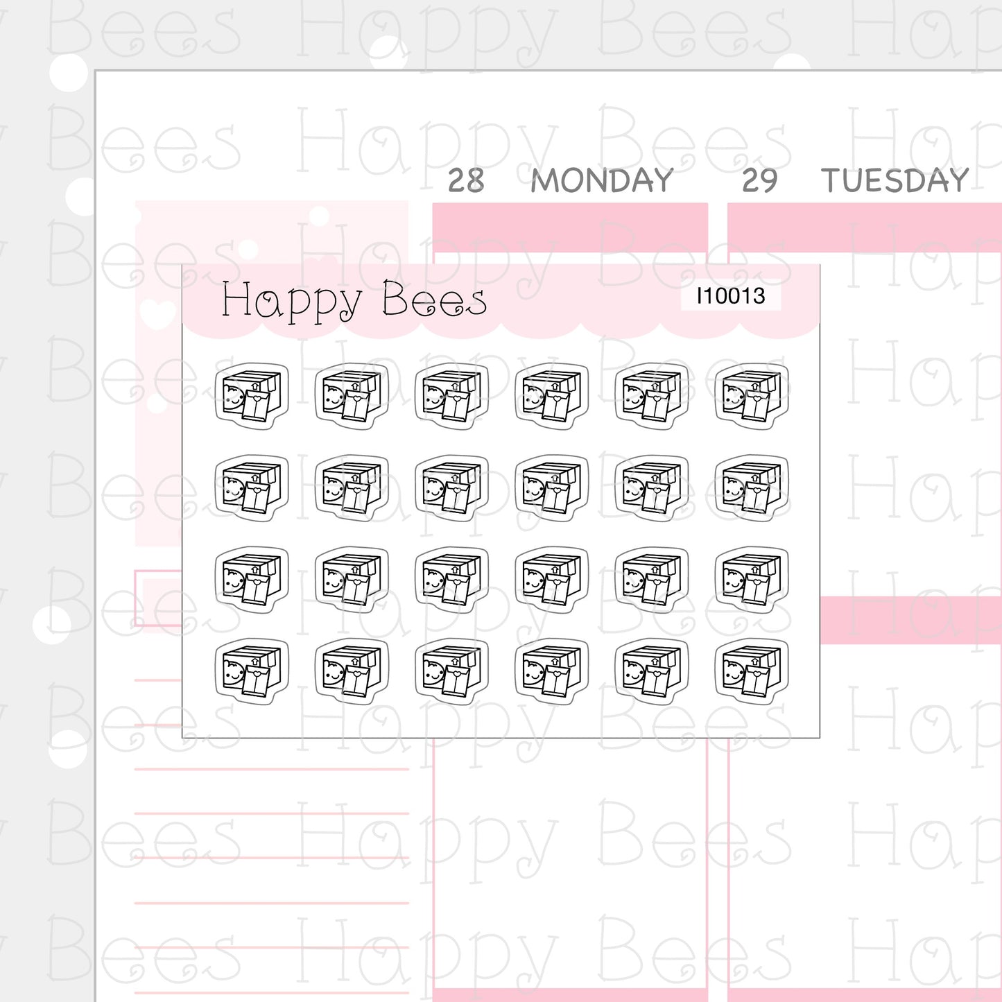 Tiny Minimal Icons / Daily Life - Cute Doodles Planner Stickers I10013