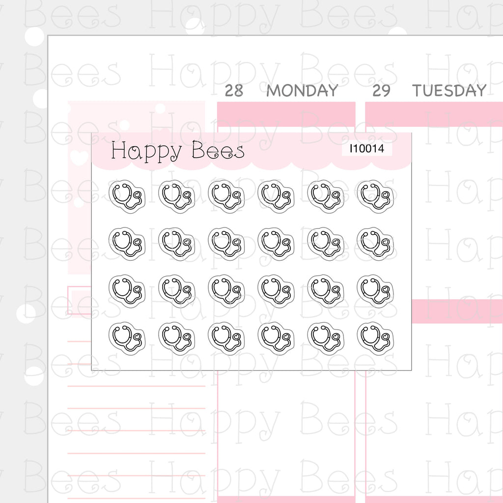 Tiny Minimal Icons / Health & Self Care - Cute Doodles Planner Stickers I10014