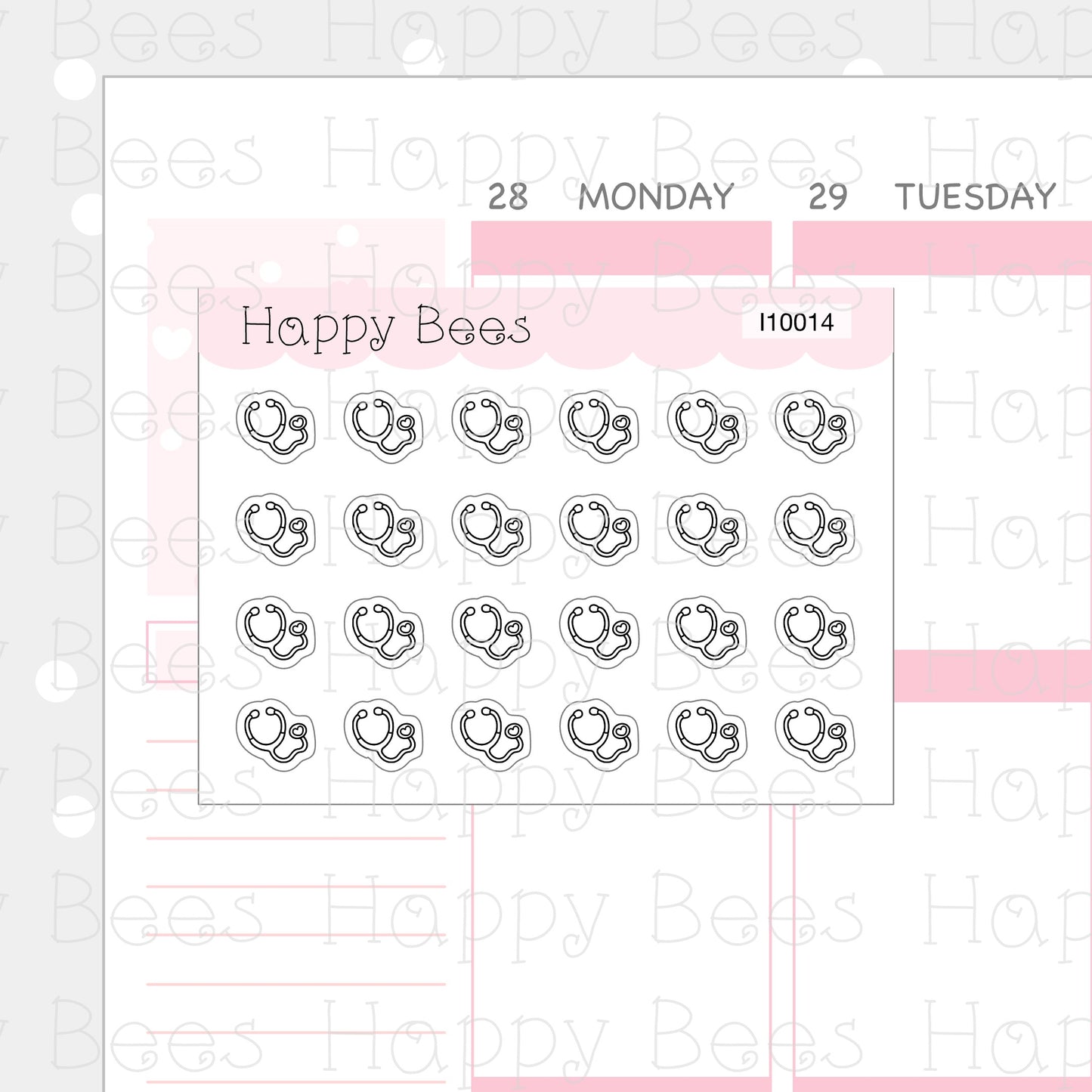 Tiny Minimal Icons / Health & Self Care - Cute Doodles Planner Stickers I10014