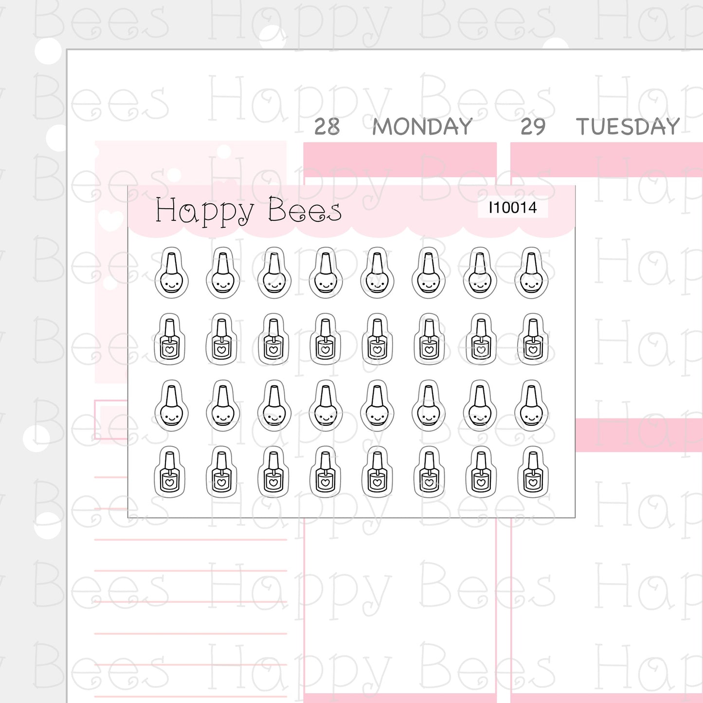 Tiny Minimal Icons / Health & Self Care - Cute Doodles Planner Stickers I10014