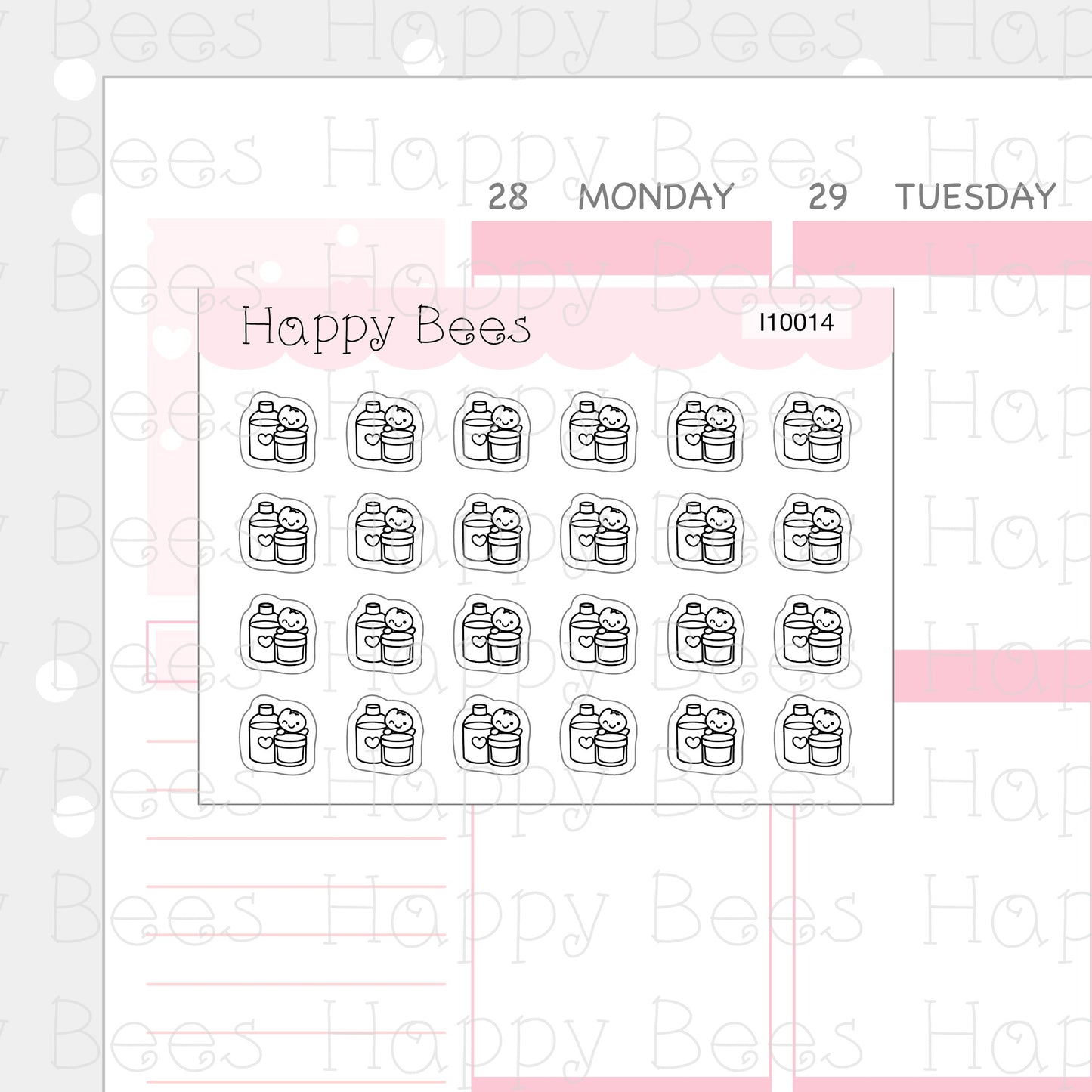 Tiny Minimal Icons / Health & Self Care - Cute Doodles Planner Stickers I10014