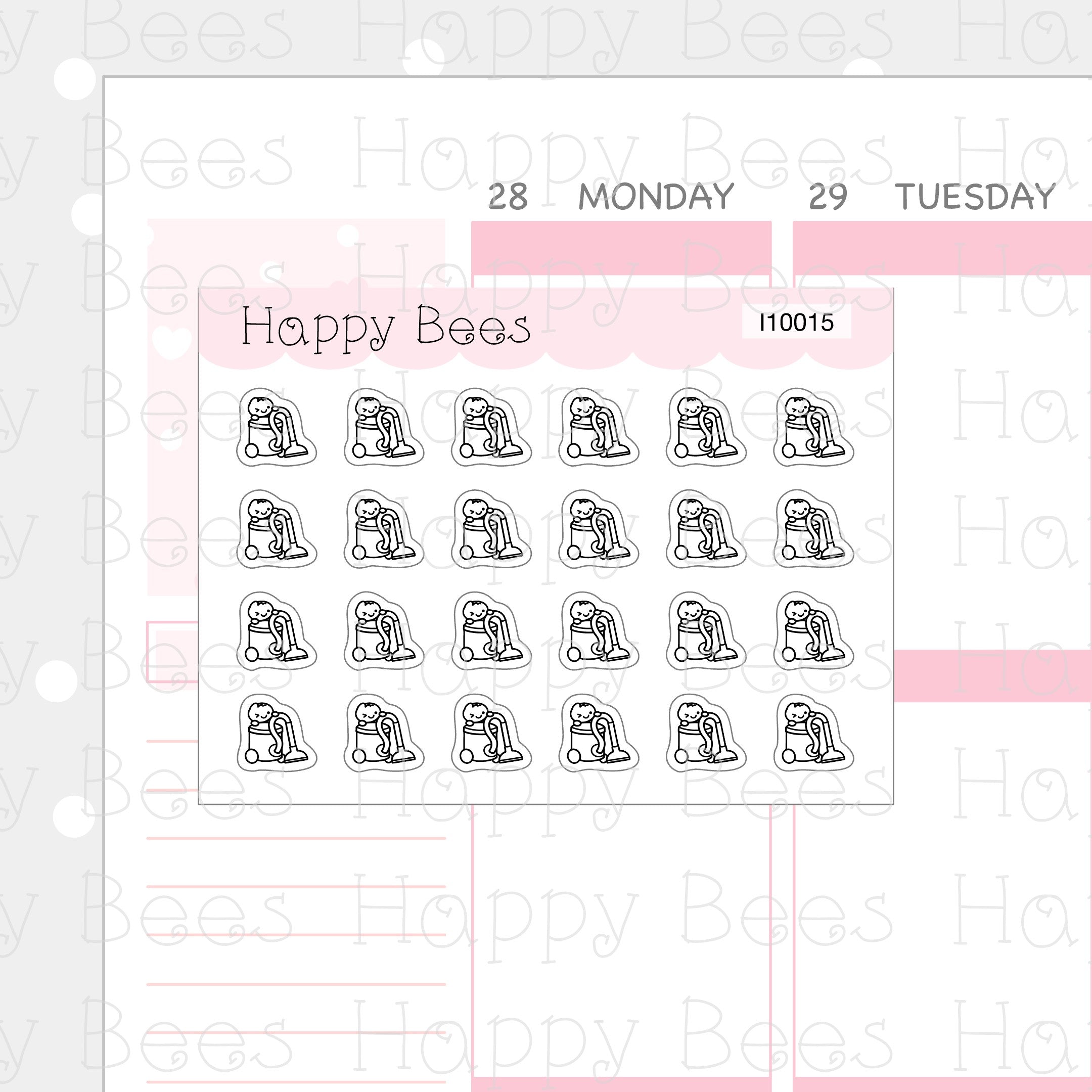 Tiny Minimal Icons / Chores - Cute Doodles Planner Stickers I10015