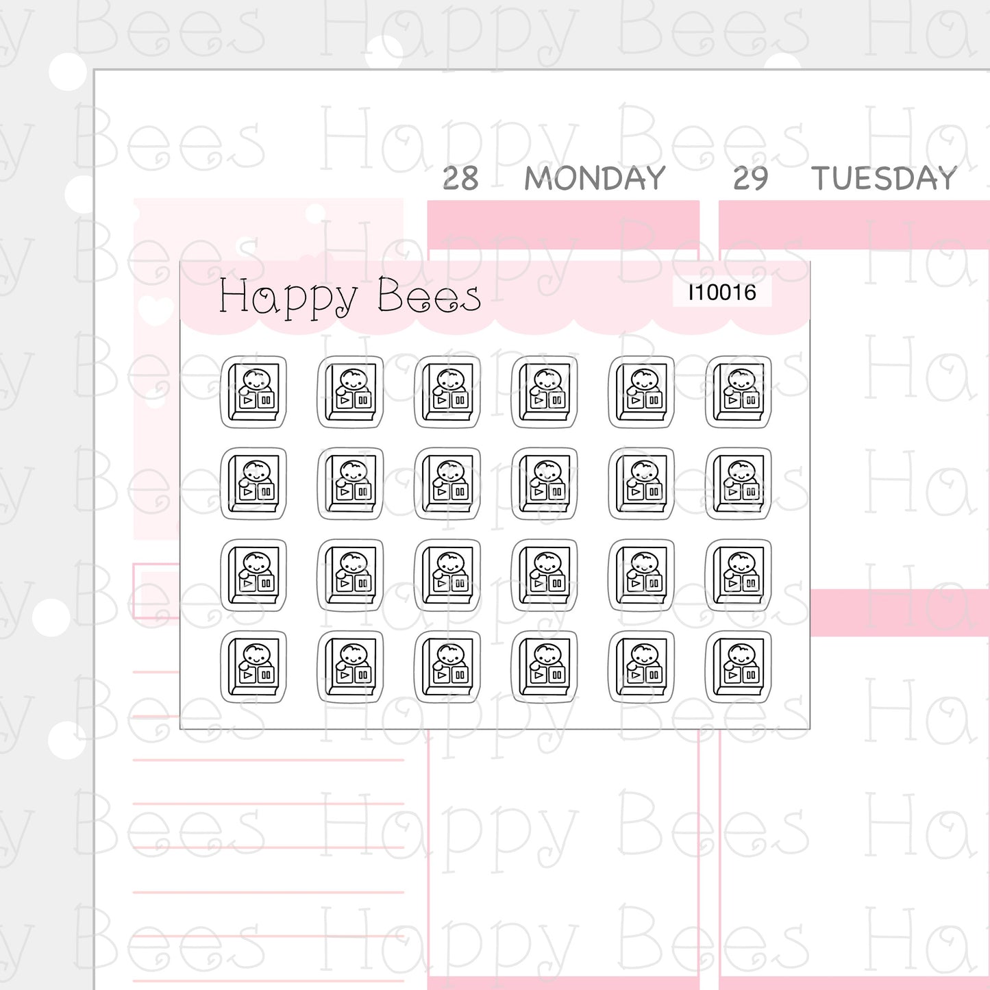 Tiny Minimal Icons / Hobbies - Cute Doodles Planner Stickers I10016