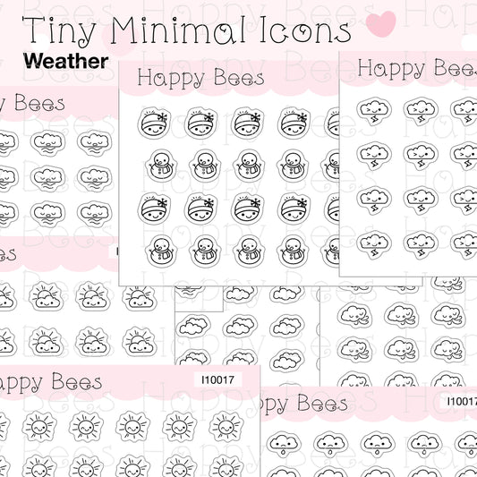 Tiny Minimal Icons / Weather - Cute Doodles Planner Stickers I10017