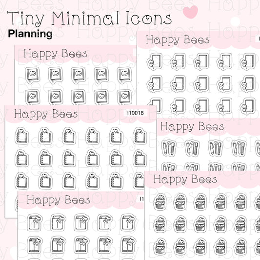 Tiny Minimal Icons / Planning - Cute Doodles Planner Stickers I10018