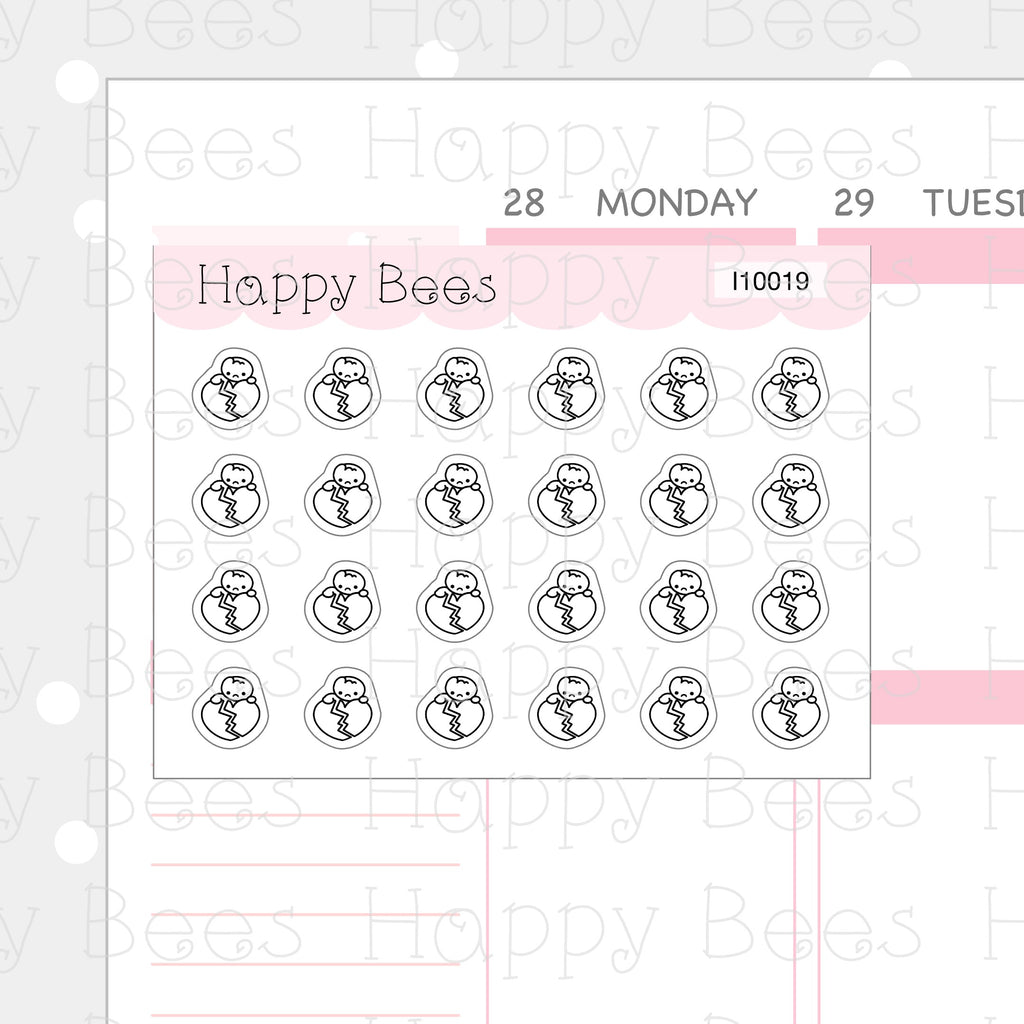 Tiny Minimal Icons / Emotions - Cute Doodles Planner Stickers I10019