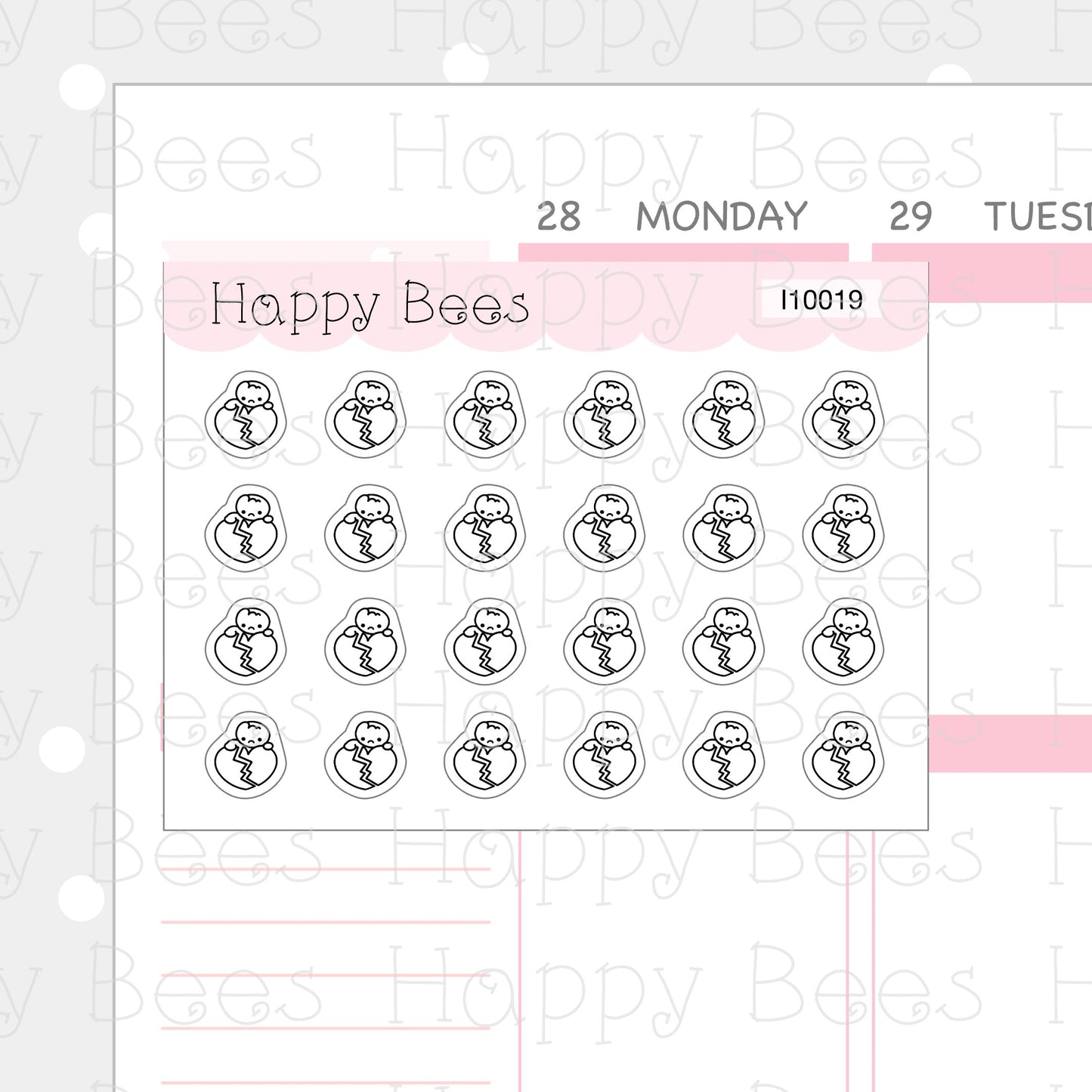 Tiny Minimal Icons / Emotions - Cute Doodles Planner Stickers I10019