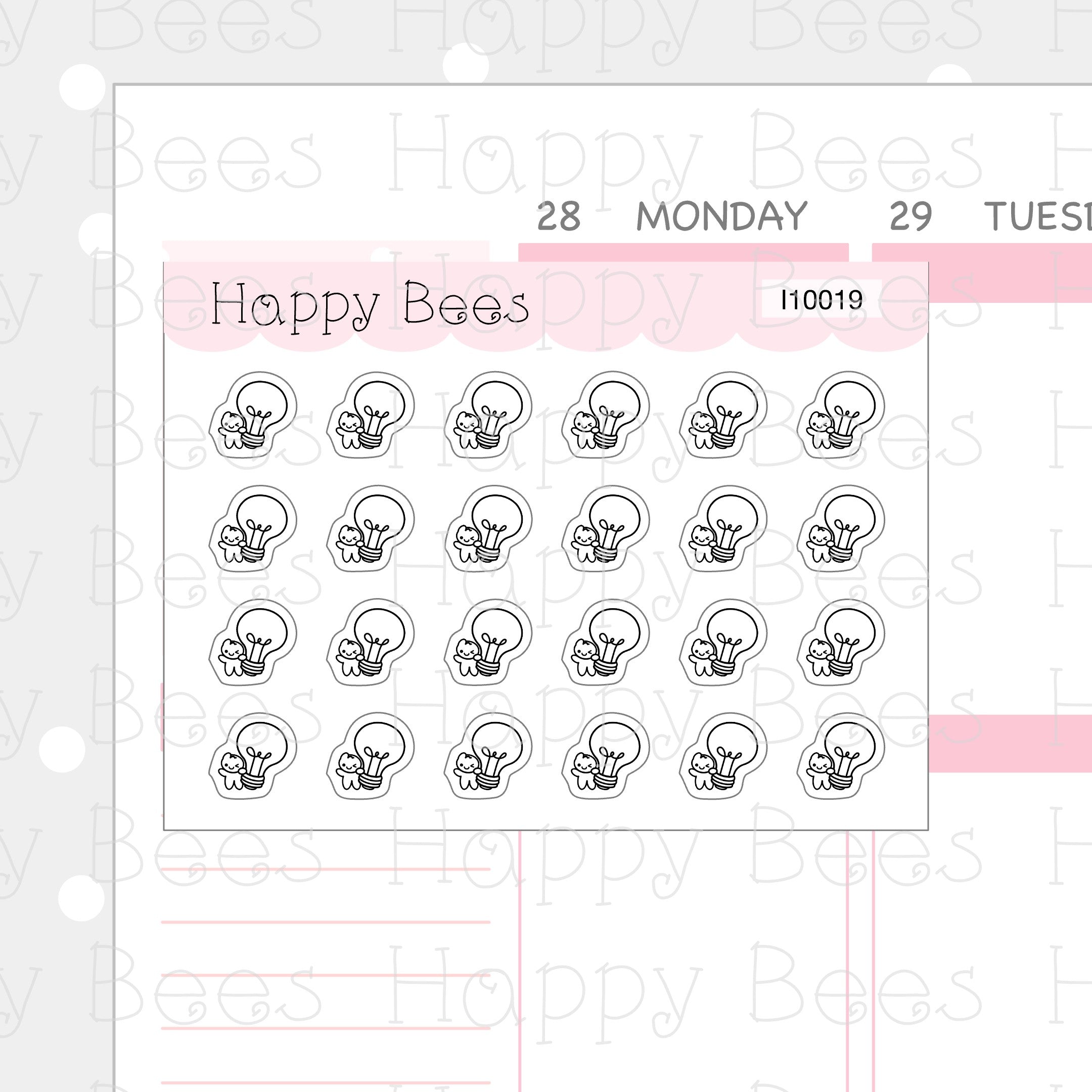 Tiny Minimal Icons / Emotions - Cute Doodles Planner Stickers I10019