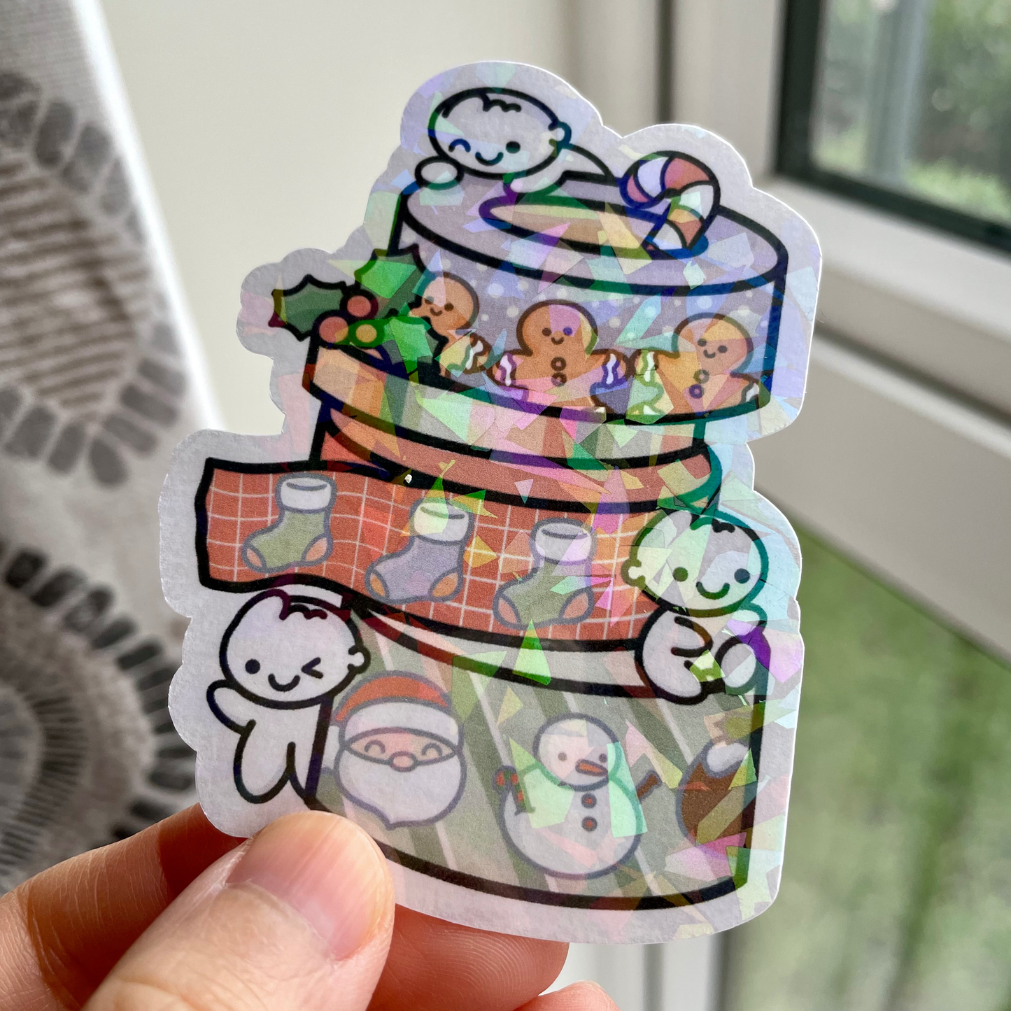 Christmas Washi Stack Holographic Die Cut - Cute Doodles Bullet Journal Planner Stickers DC10034