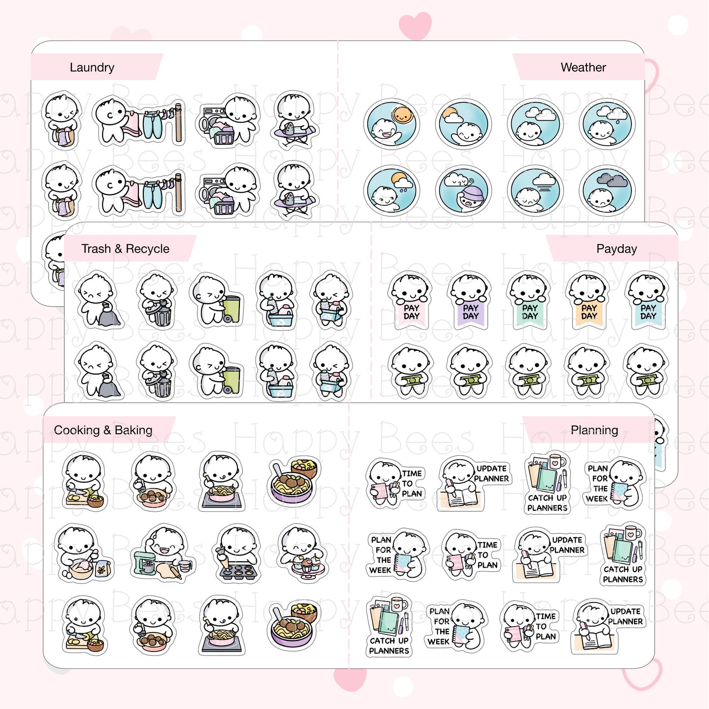 Essential Sticker Book - Cute Doodles Journal Planner Stickers SB10001