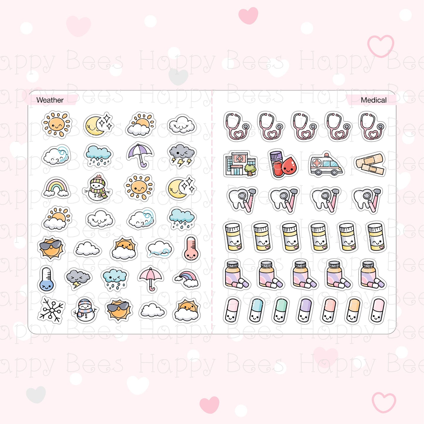 Essential Sticker Book - Cute Doodles Journal Planner Stickers SB10001
