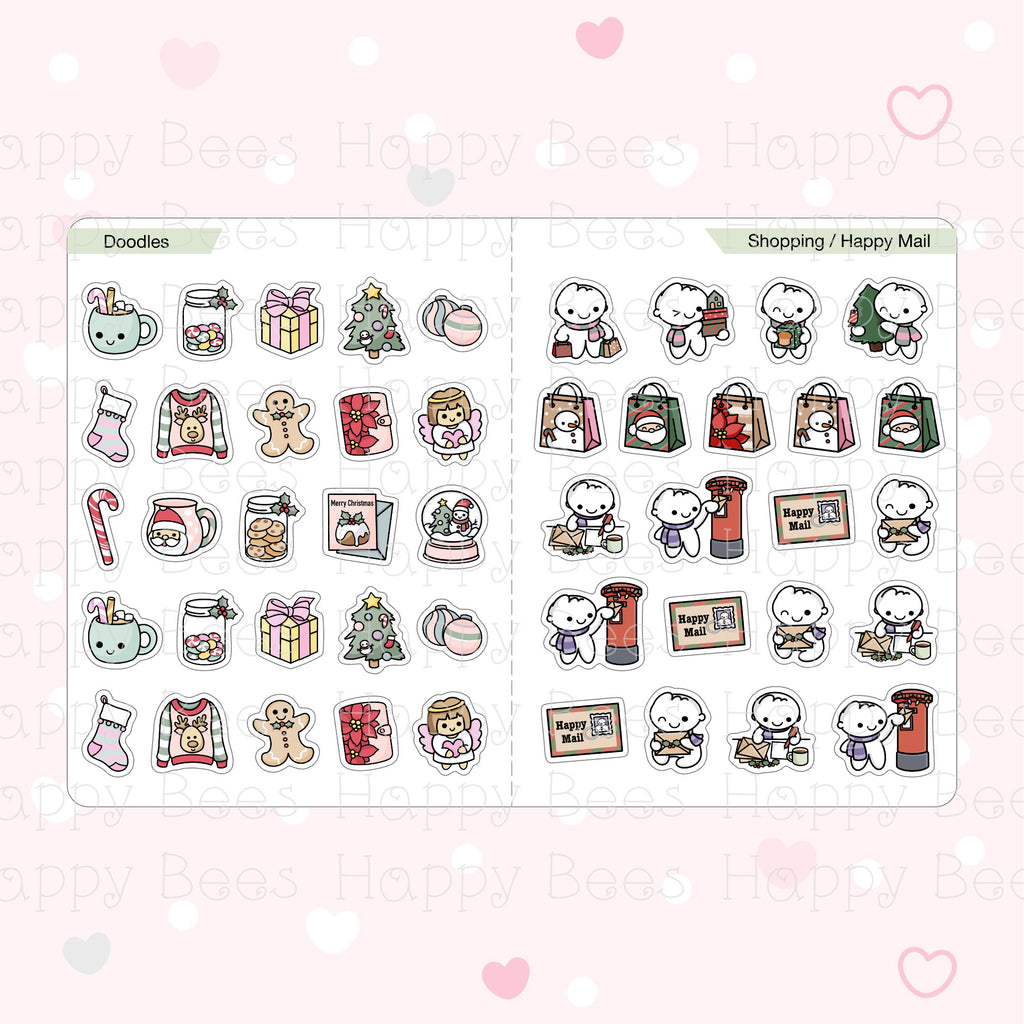 Christmas Sticker Book - Cute Doodles Journal Planner Stickers SB10003