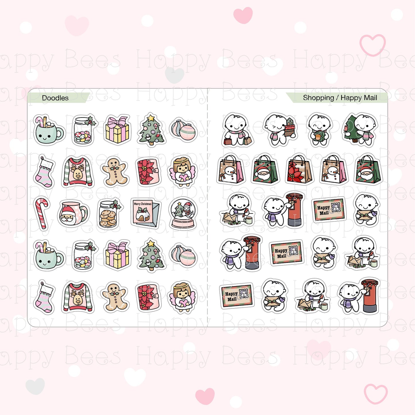 Christmas Sticker Book - Cute Doodles Journal Planner Stickers SB10003