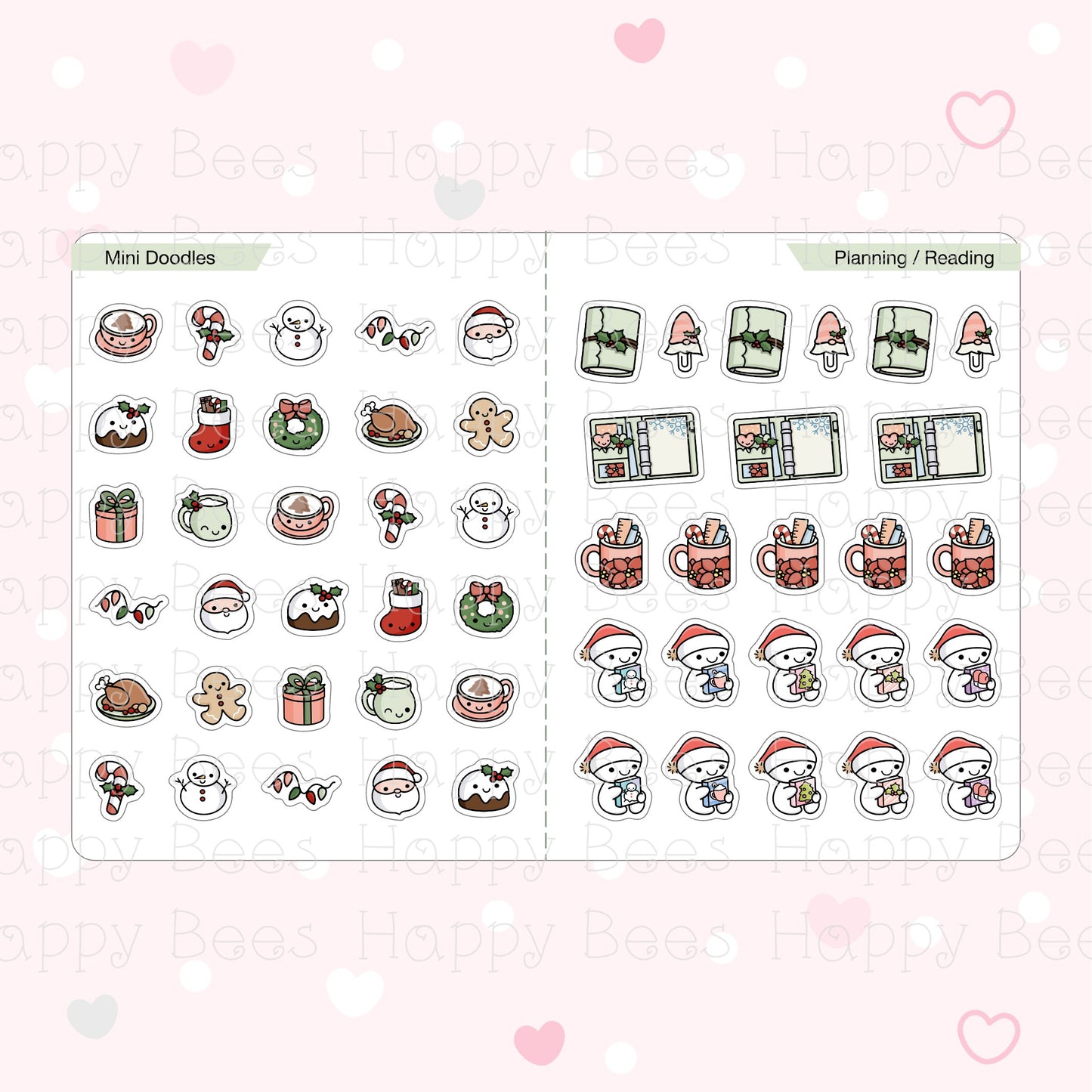 Christmas Sticker Book - Cute Doodles Journal Planner Stickers SB10003