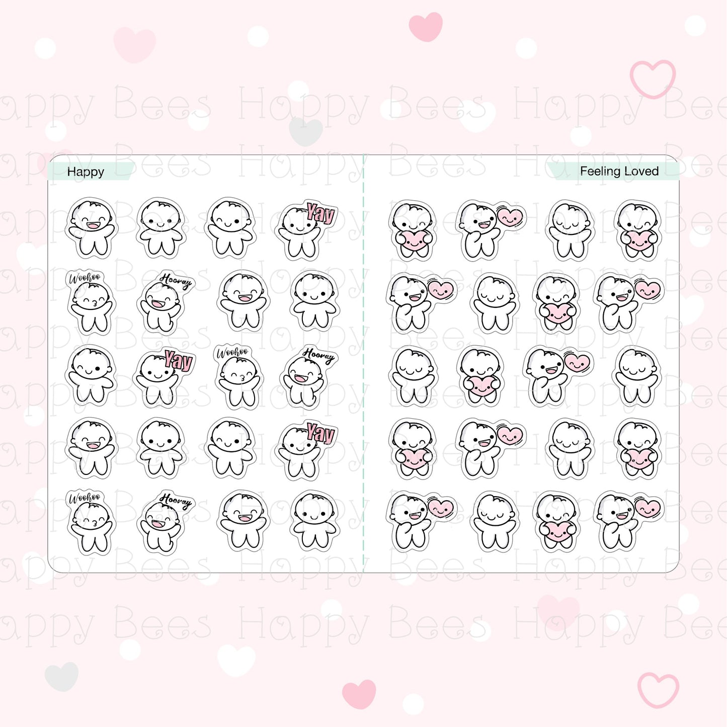 Emotion Doodles Sticker Book - Cute Self Care Journal Planner Stickers SB10006