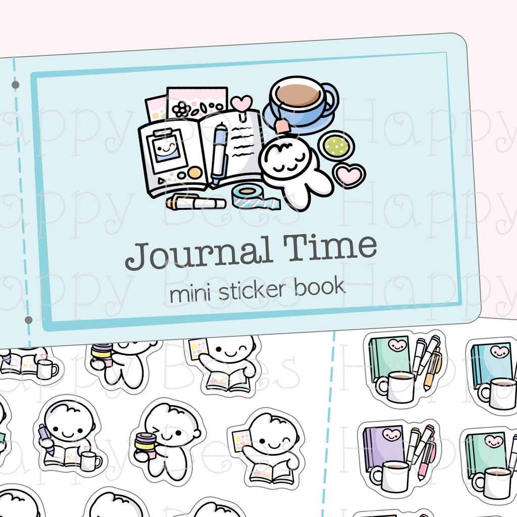 Journal Time Mini Sticker Book - Cute Doodles Planning Planner Stickers SB10008