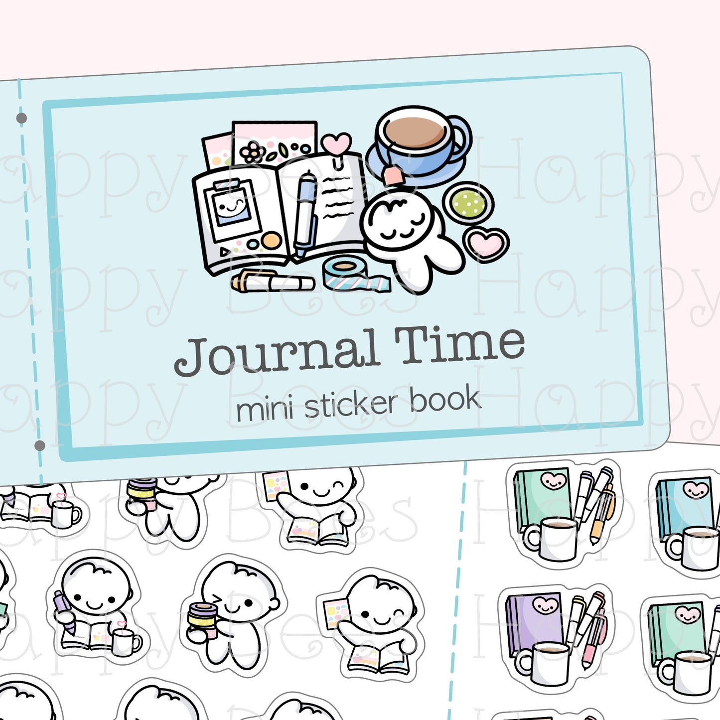 Journal Time Mini Sticker Book - Cute Doodles Planning Planner Stickers SB10008