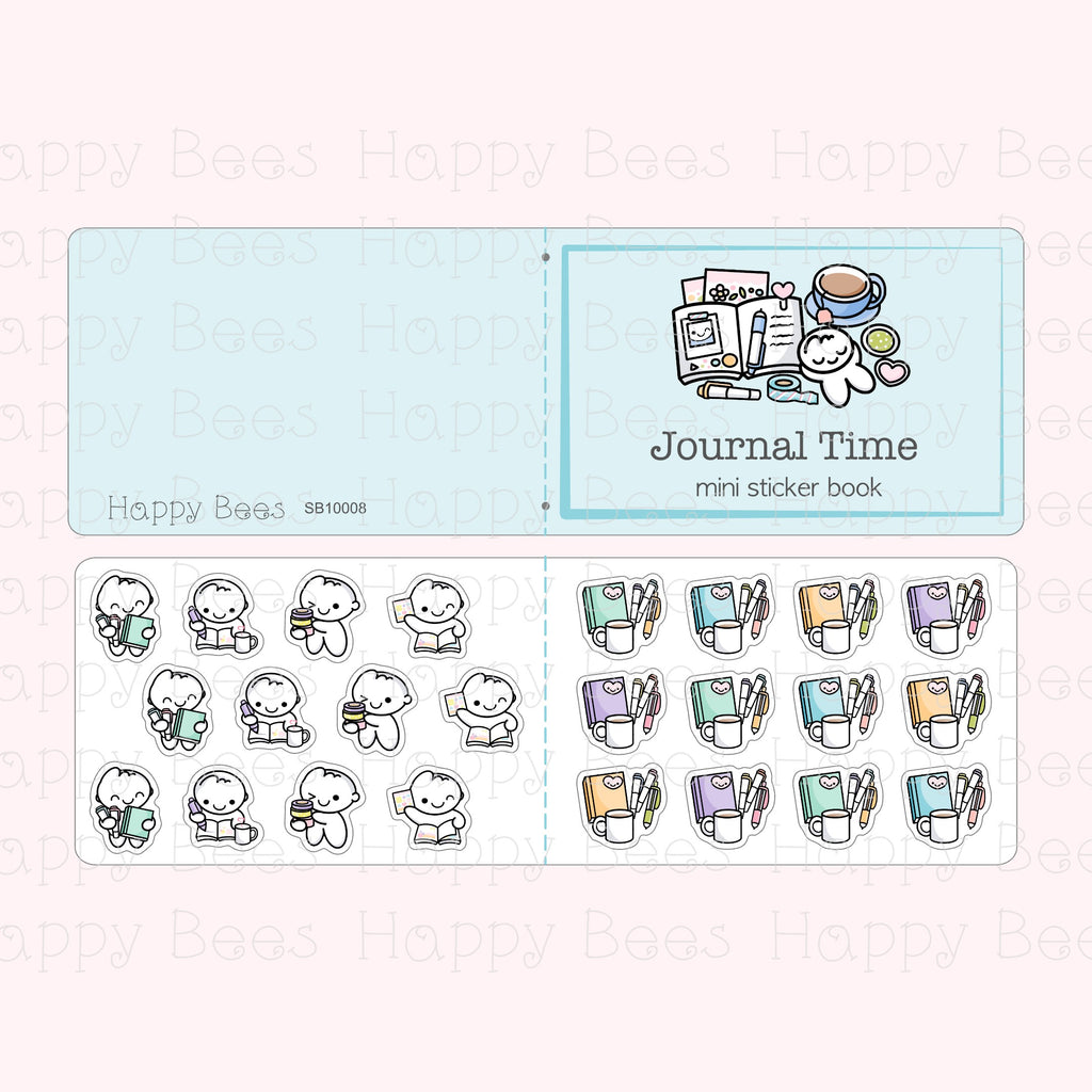Journal Time Mini Sticker Book - Cute Doodles Planning Planner Stickers SB10008