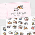 Food & Drinks Mini Sticker Book - Cute Doodles Planning Planner Stickers SB10009