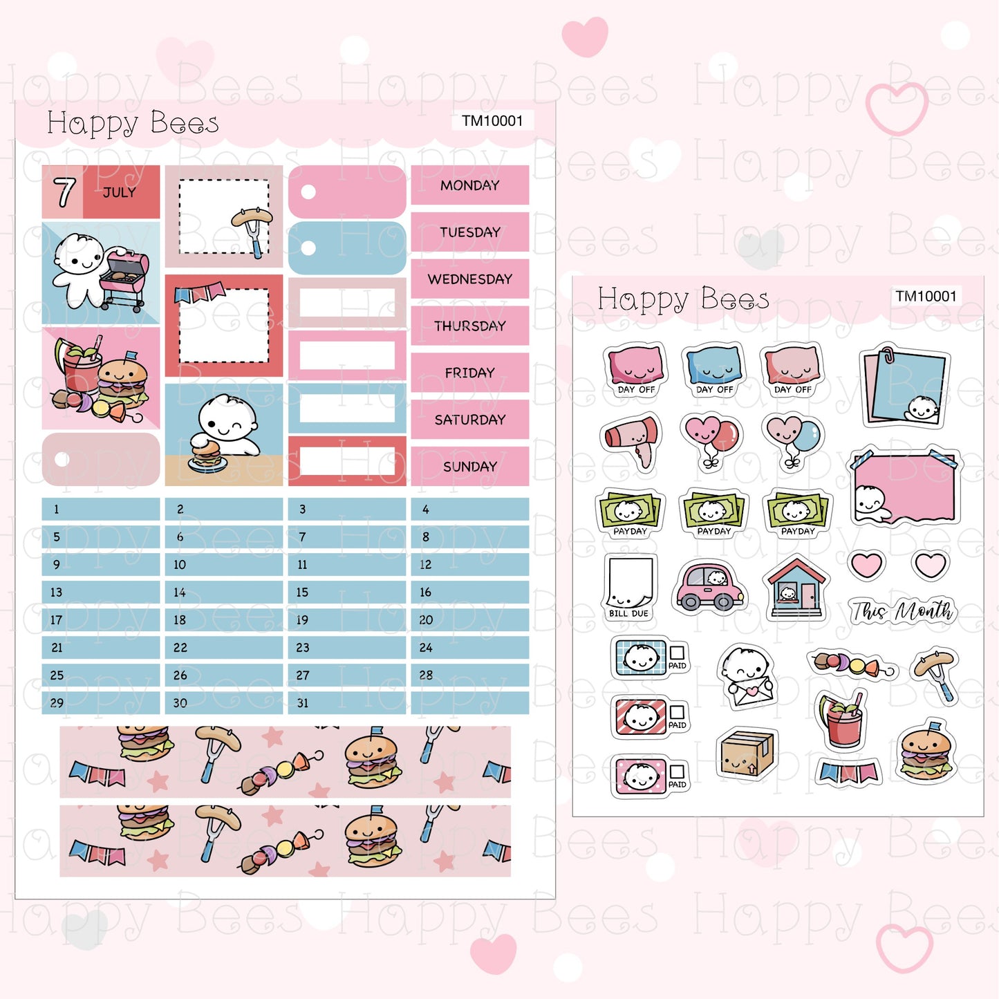 Hobonichi Techo A6 Monthly Planner Sticker Kit TM10001-12