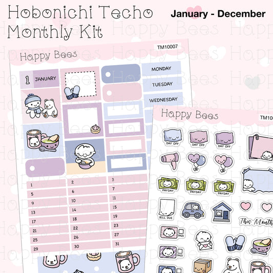 Hobonichi Techo A6 Monthly Planner Sticker Kit TM10001-12