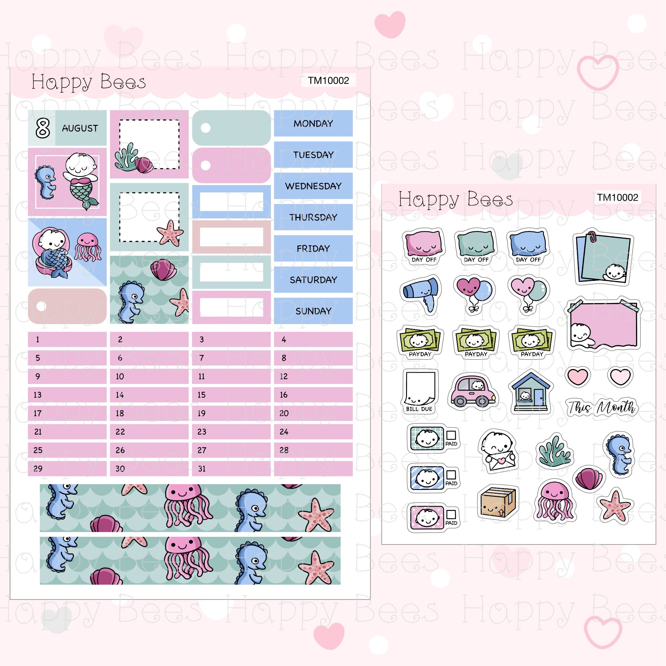 Hobonichi Techo A6 Monthly Planner Sticker Kit TM10001-12