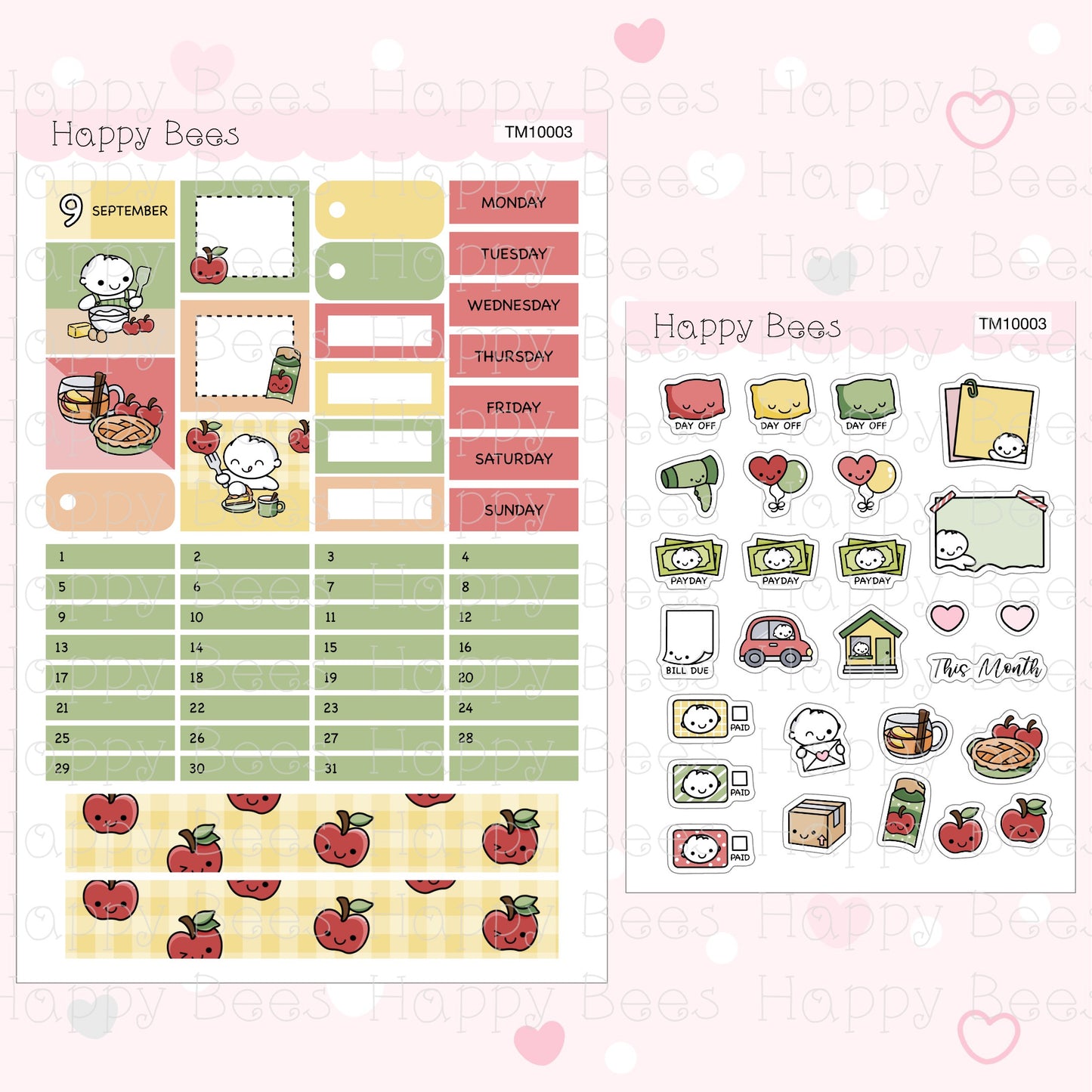 Hobonichi Techo A6 Monthly Planner Sticker Kit TM10001-12
