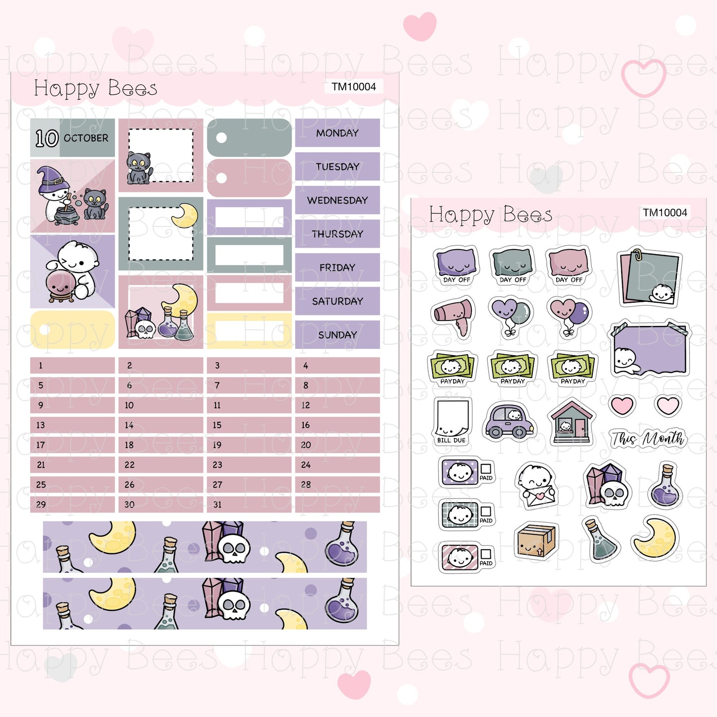 Hobonichi Techo A6 Monthly Planner Sticker Kit TM10001-12