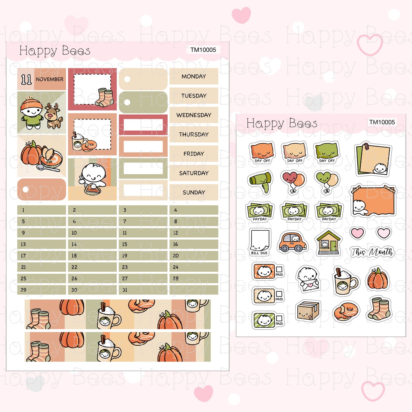Hobonichi Techo A6 Monthly Planner Sticker Kit TM10001-12