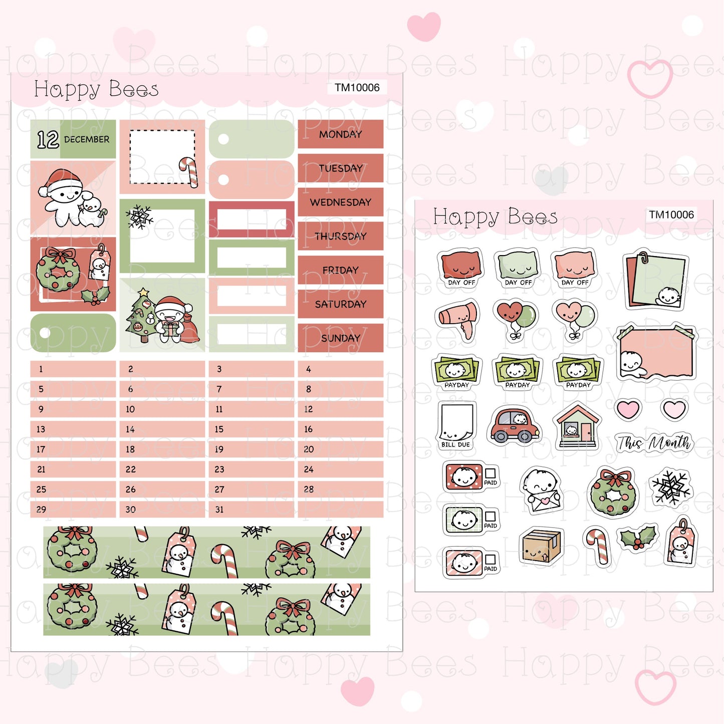 Hobonichi Techo A6 Monthly Planner Sticker Kit TM10001-12