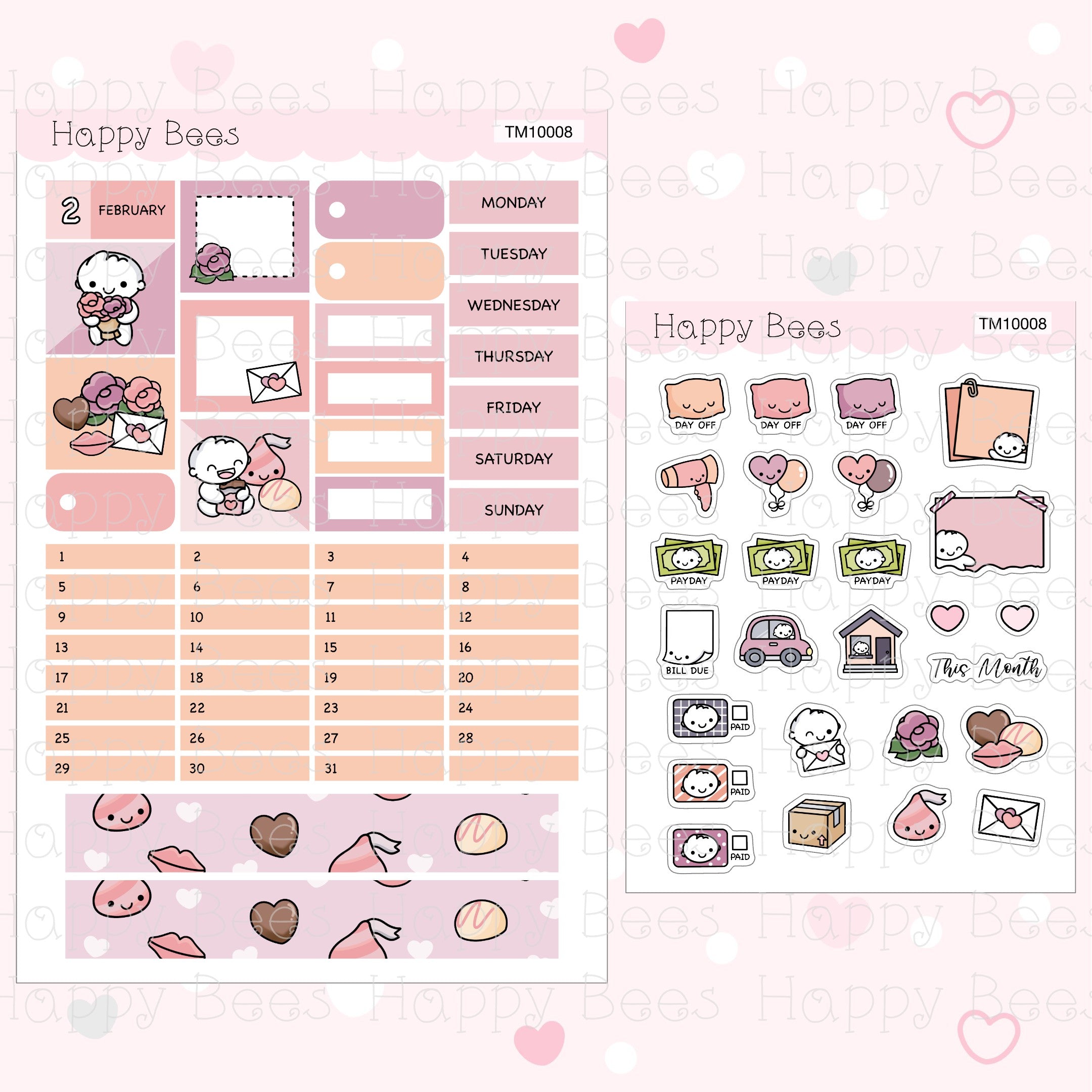 Hobonichi Techo A6 Monthly Planner Sticker Kit TM10001-12