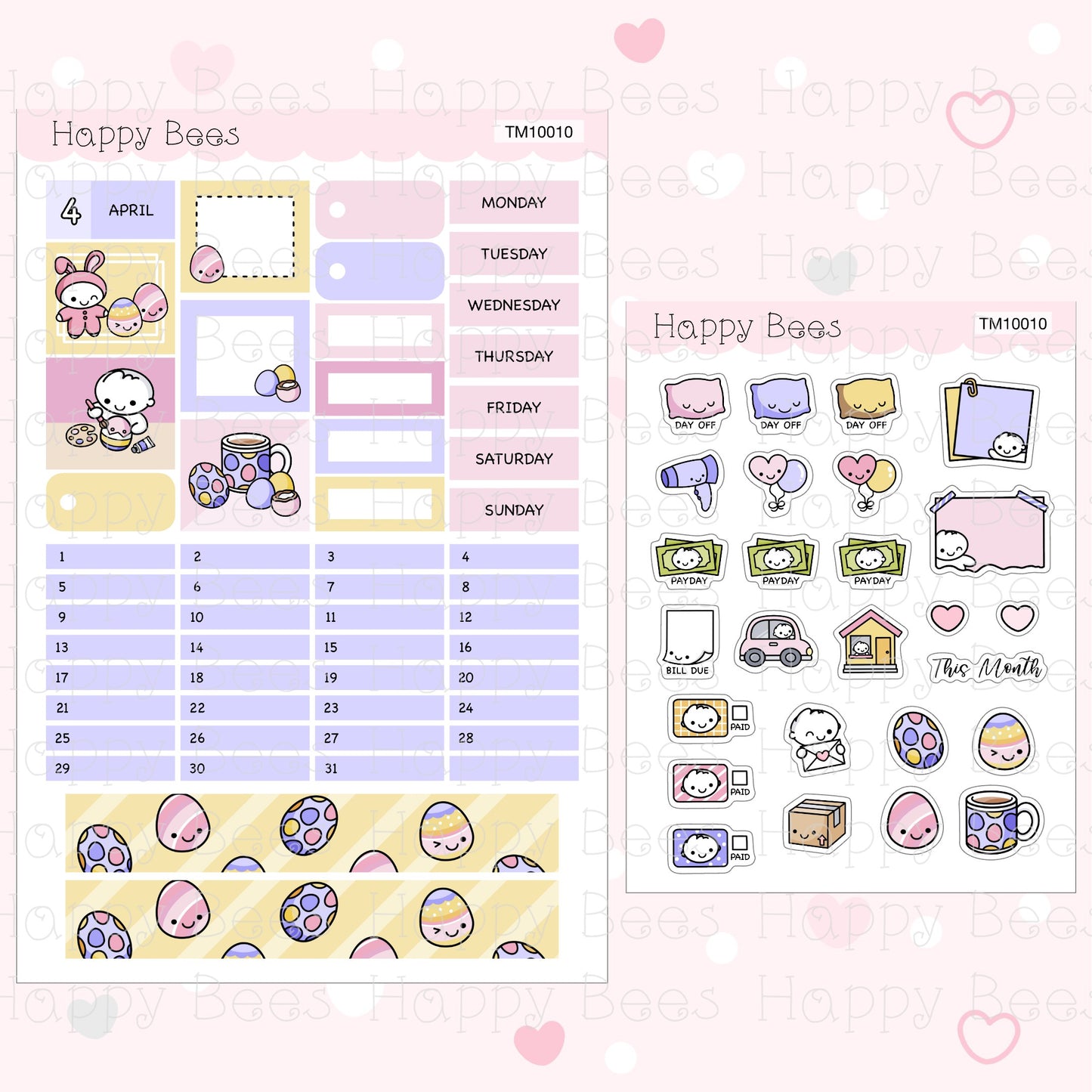 Hobonichi Techo A6 Monthly Planner Sticker Kit TM10001-12