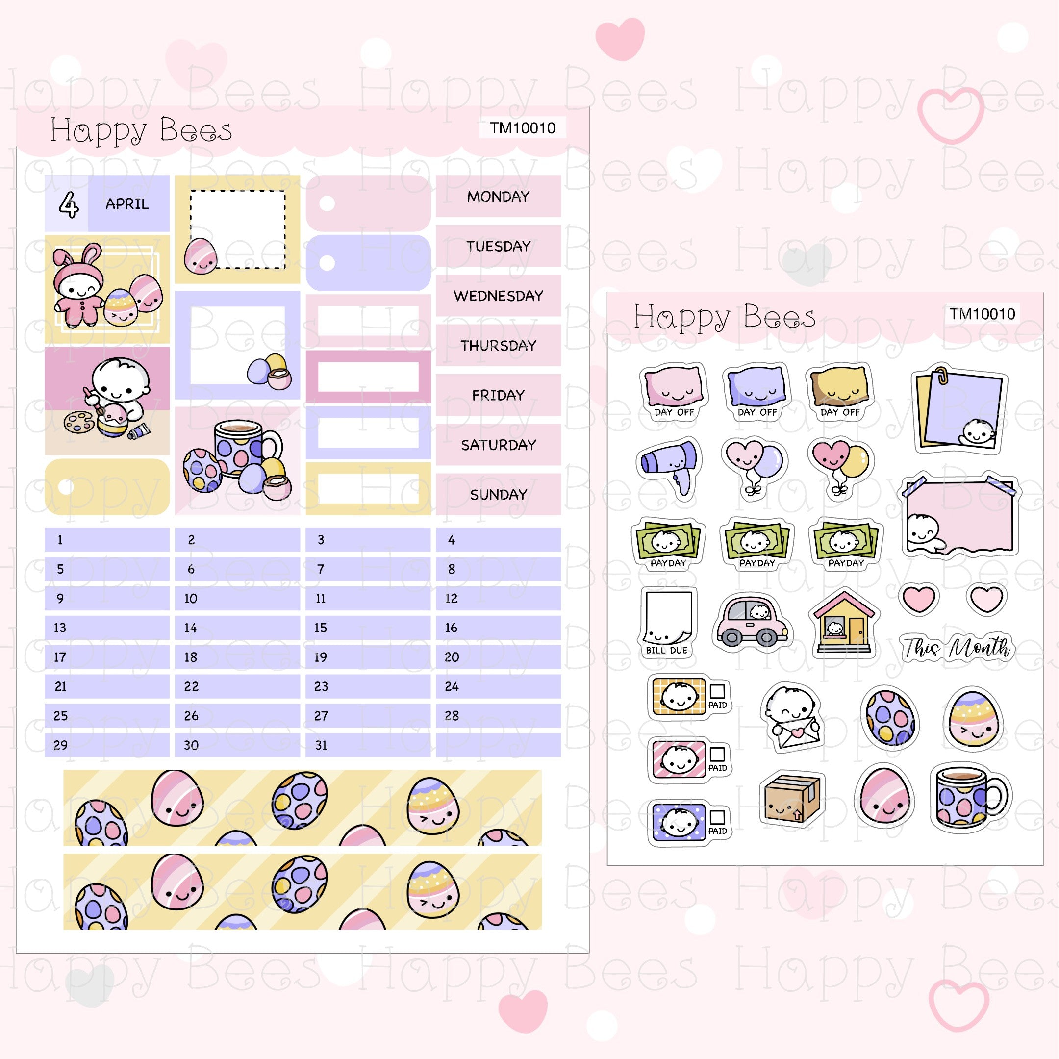 Hobonichi Techo A6 Monthly Planner Sticker Kit TM10001-12