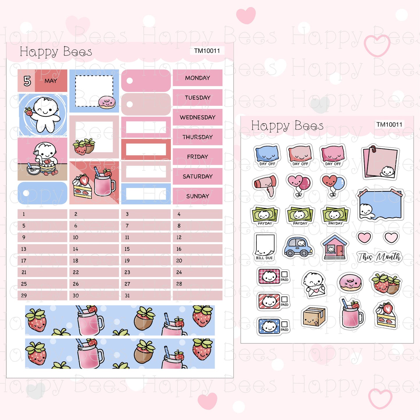 Hobonichi Techo A6 Monthly Planner Sticker Kit TM10001-12