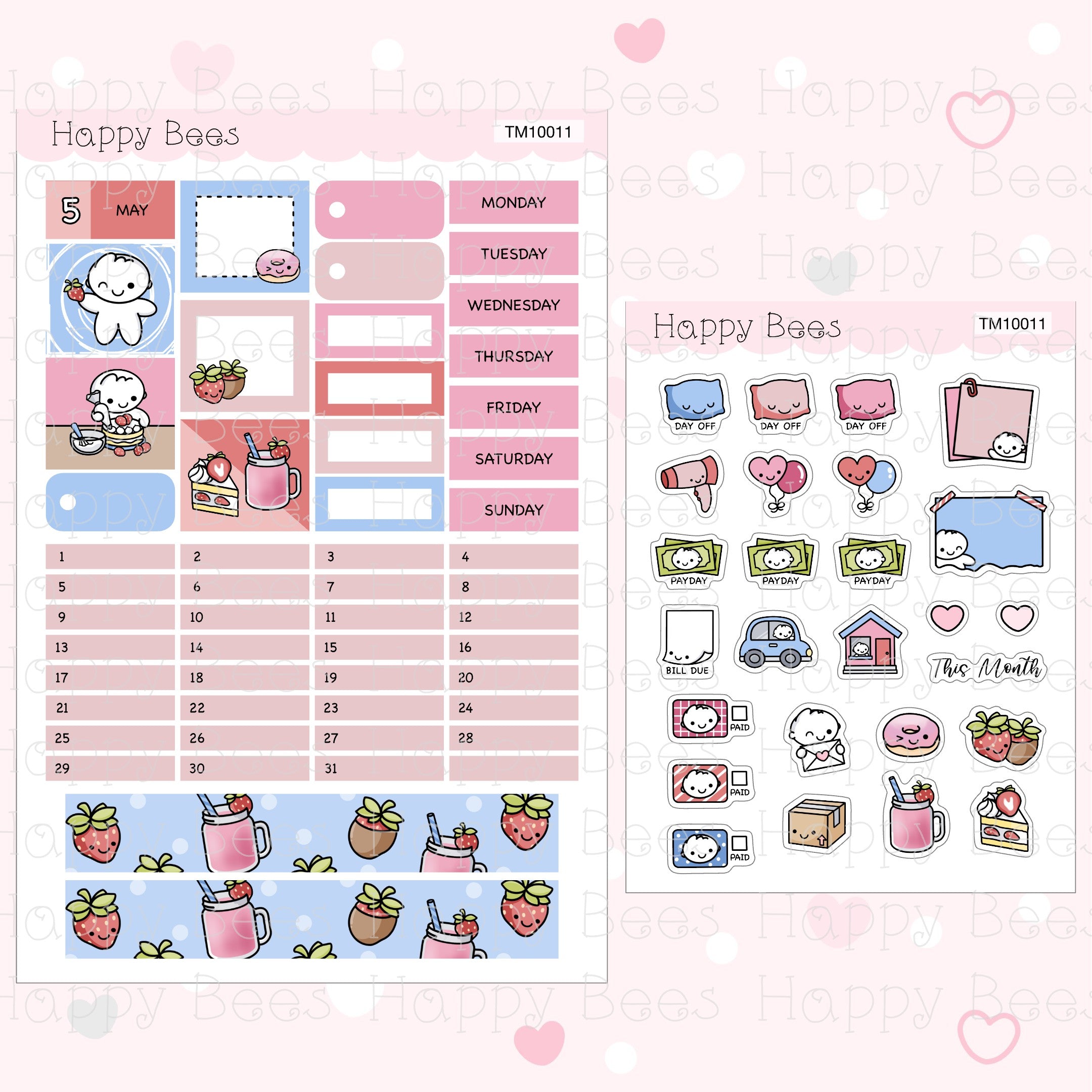 Hobonichi Techo A6 Monthly Planner Sticker Kit TM10001-12