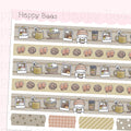 Cozy Winter Washi Strips - Cute Doodles Planner Stickers W10019