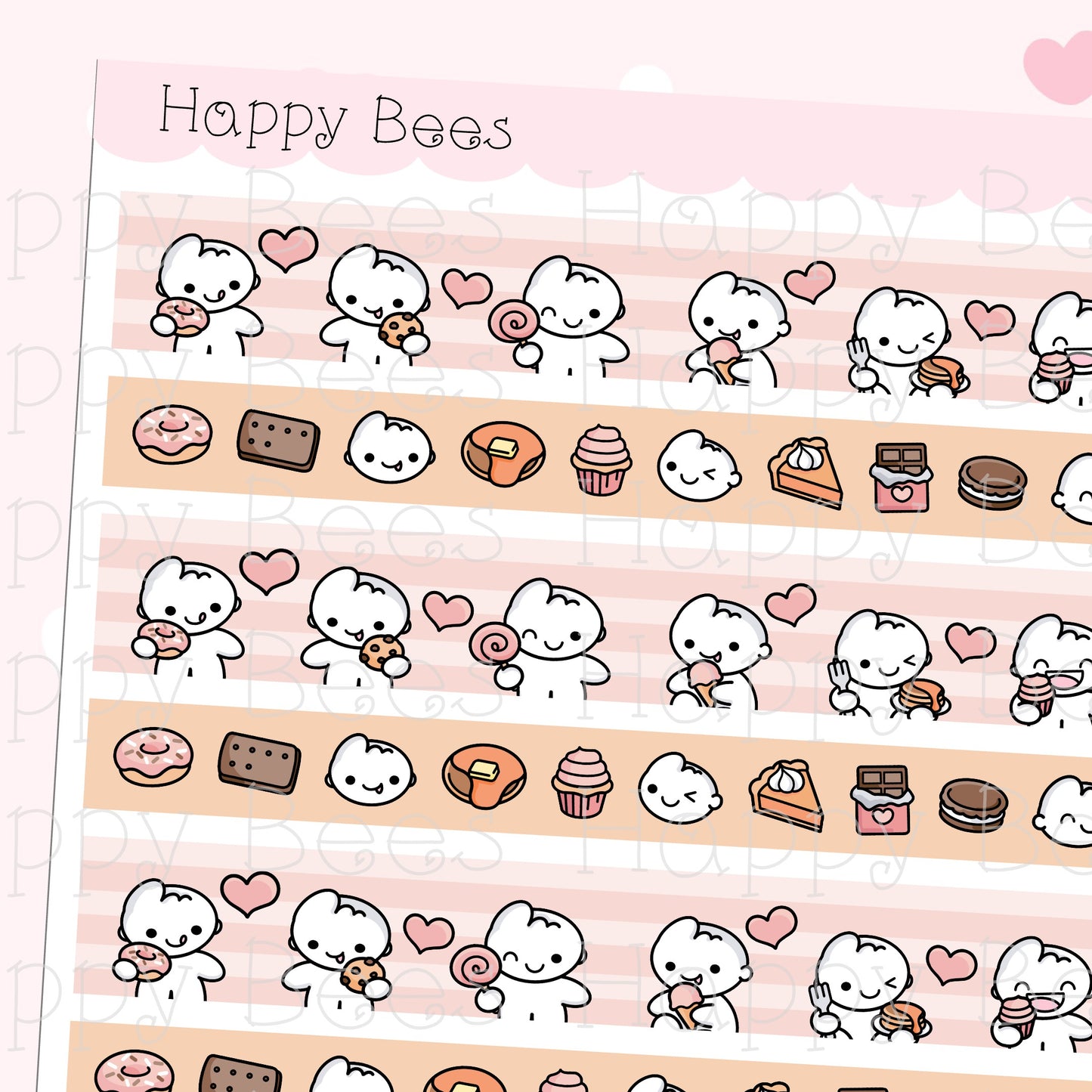 Sweet Treats Washi Strips - Cute Doodles Planner Stickers W10002