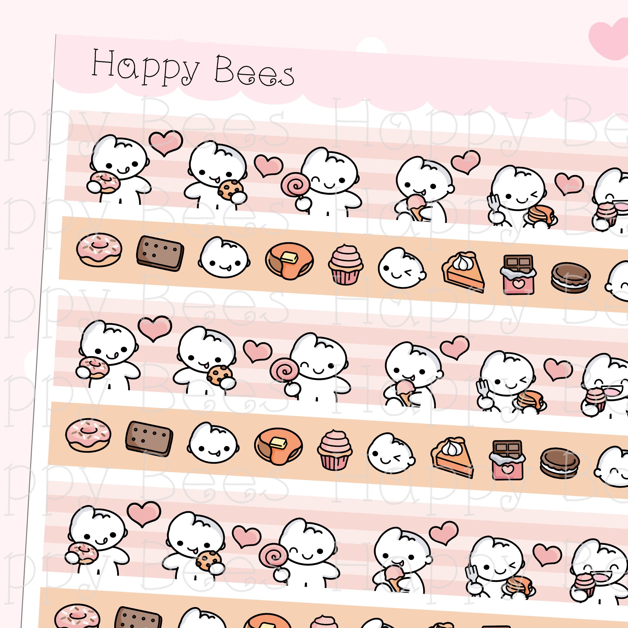 Sweet Treats Washi Strips - Cute Doodles Planner Stickers W10002